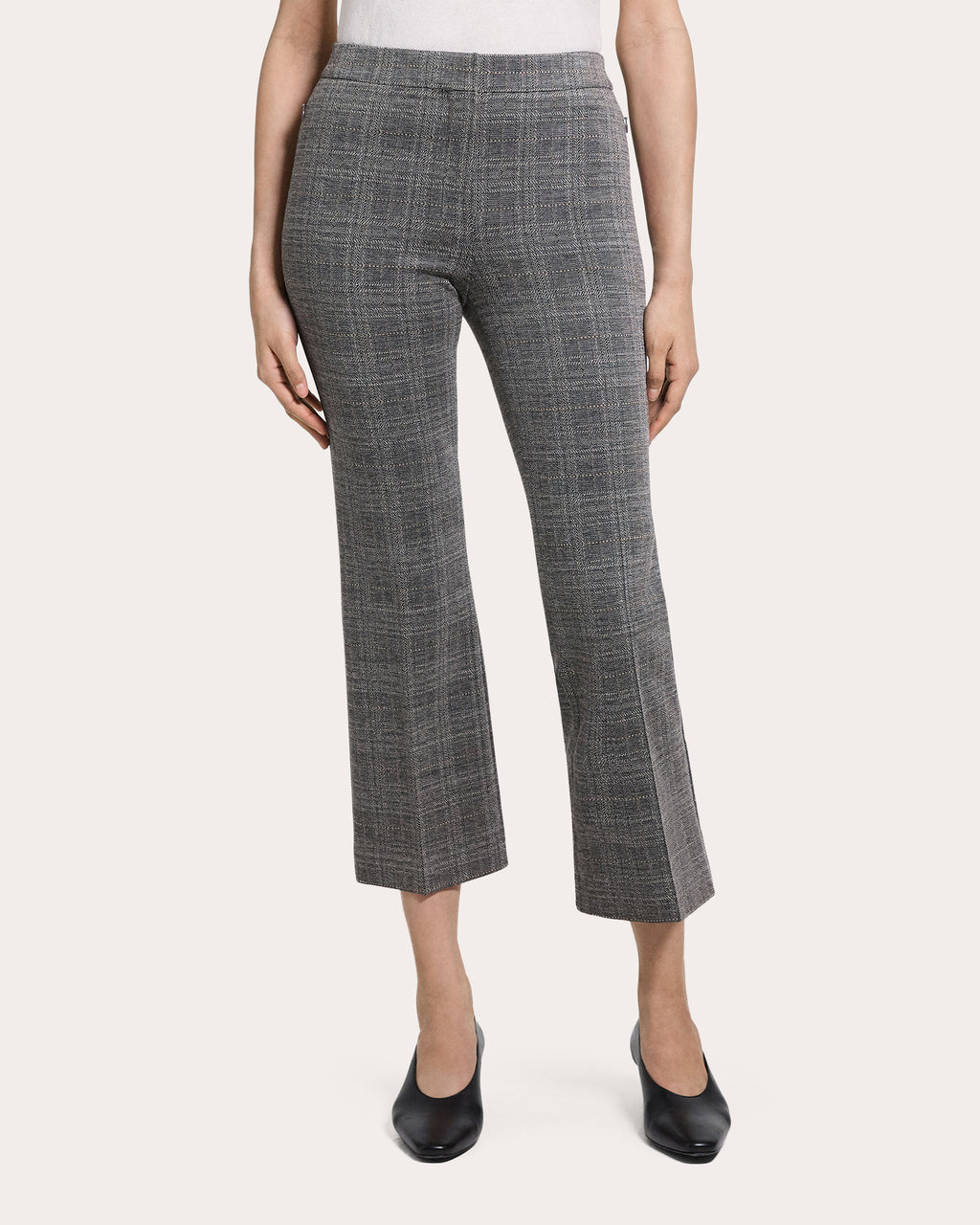 Plaid Slim Cropped Kick Pants