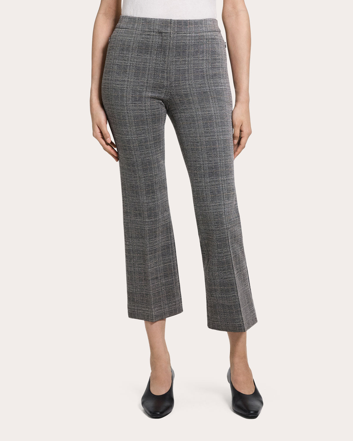 Plaid Slim Cropped Kick Pants