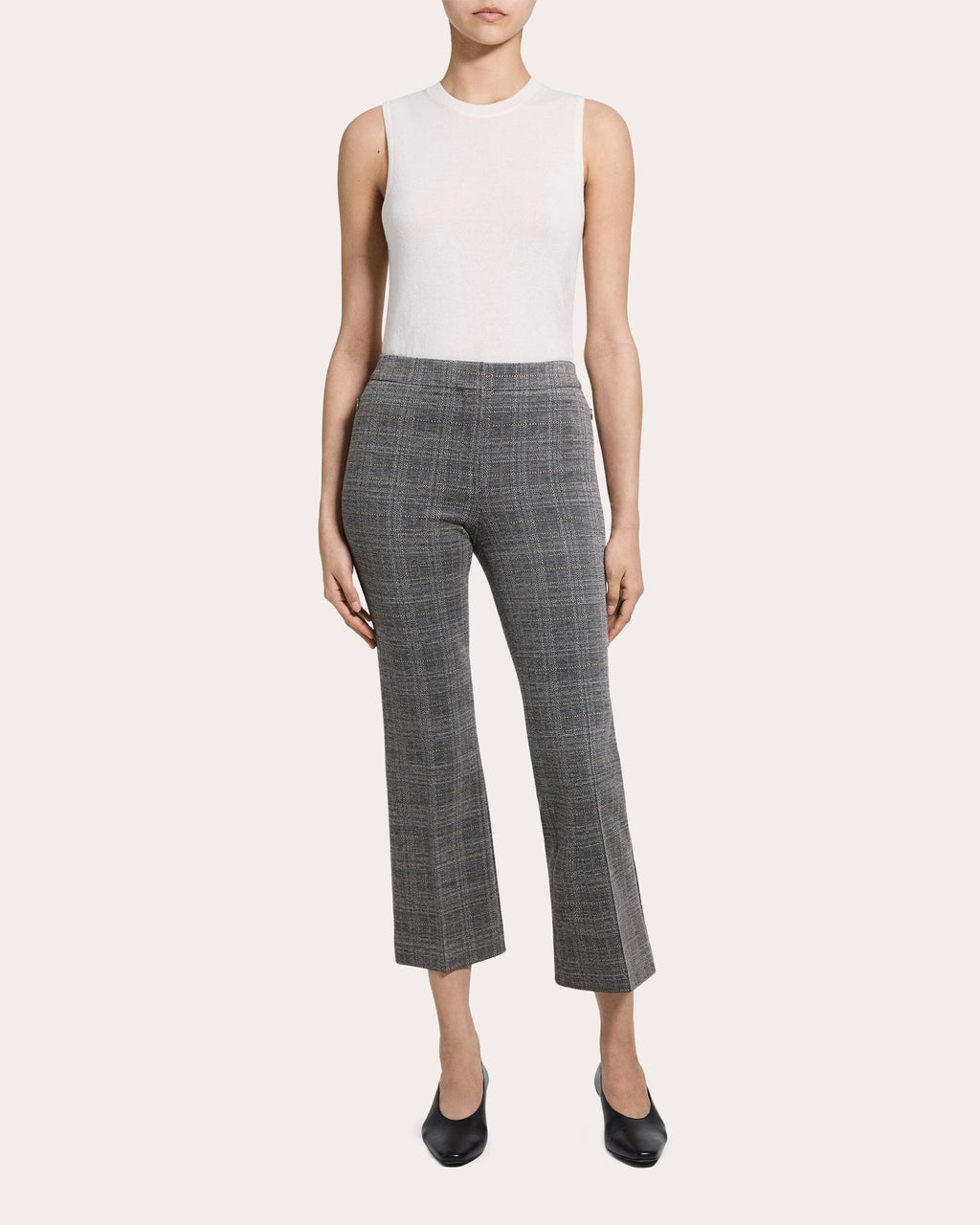 Plaid Slim Cropped Kick Pants