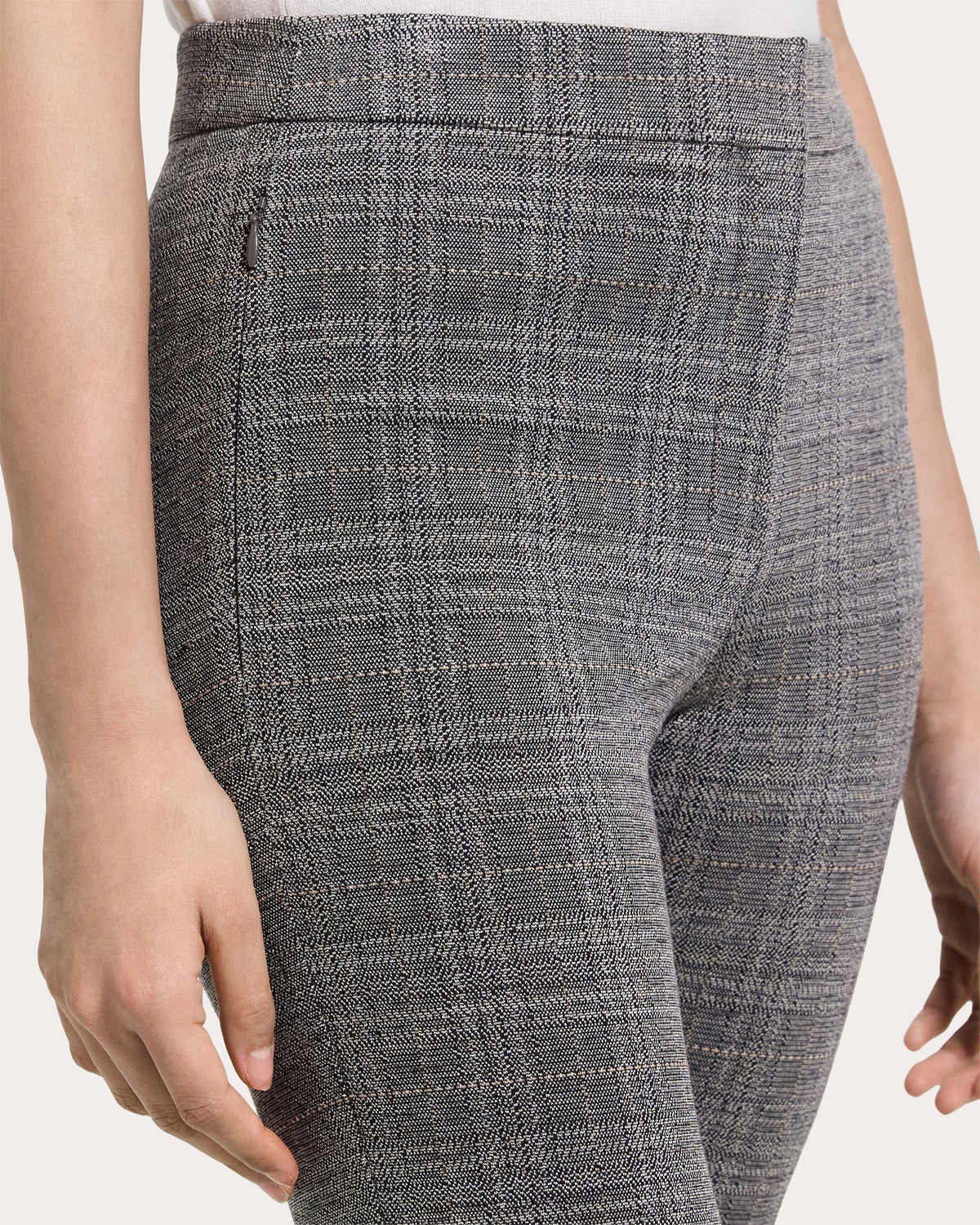 Plaid Slim Cropped Kick Pants
