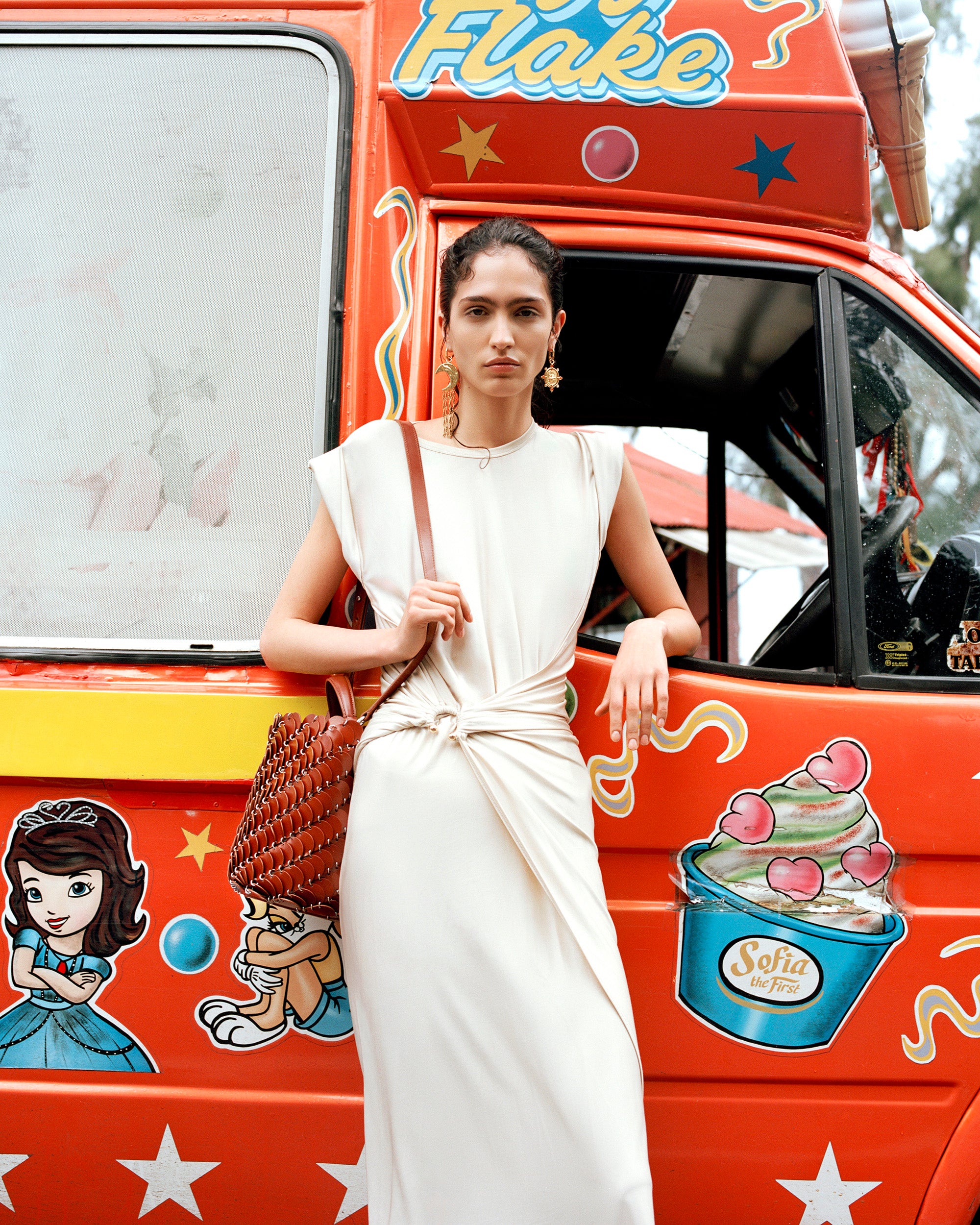 Rabanne Pierce Wrap Long Dress in Nude