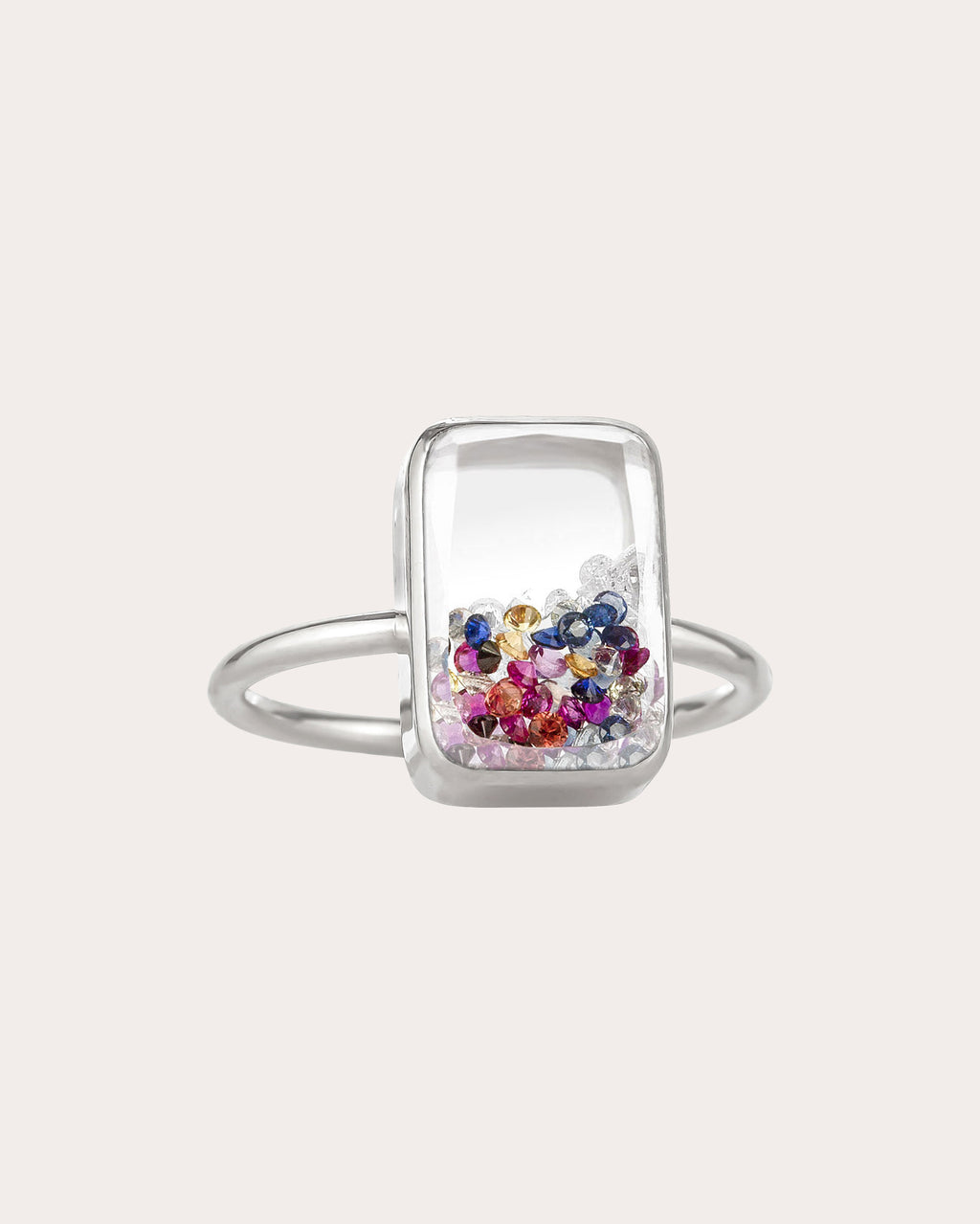 18k White Gold Confetti Petite Ten Fourteen Ring