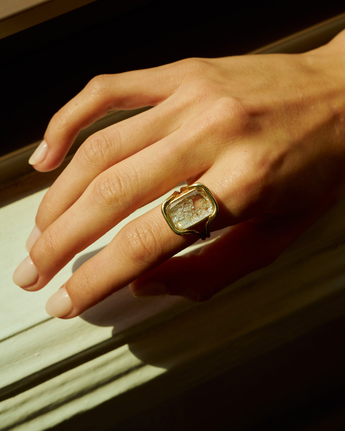 Diamond & 18k Gold Cascavel Cushion Ring