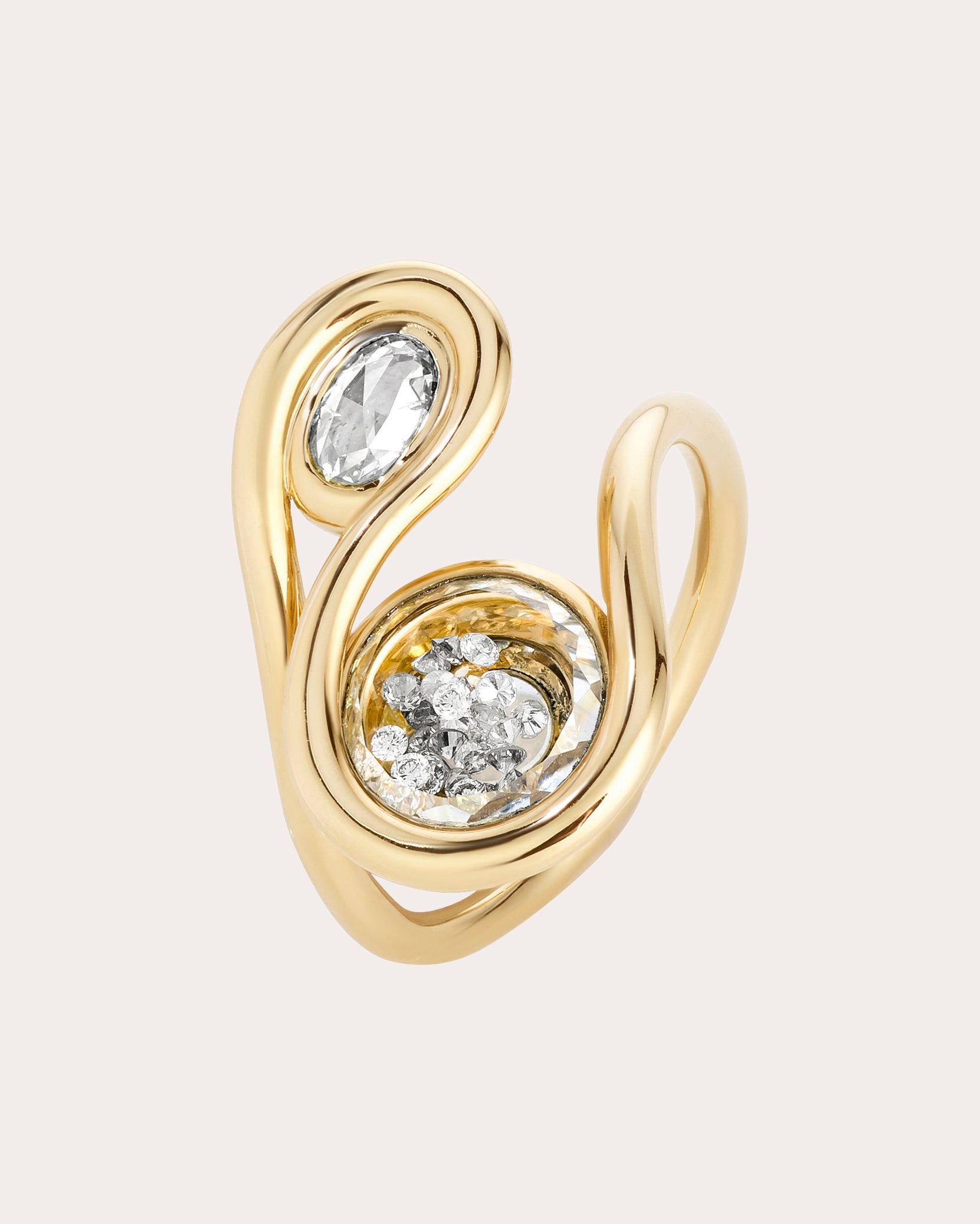 Diamond & 18k Gold Petite Clave Shaker Ring