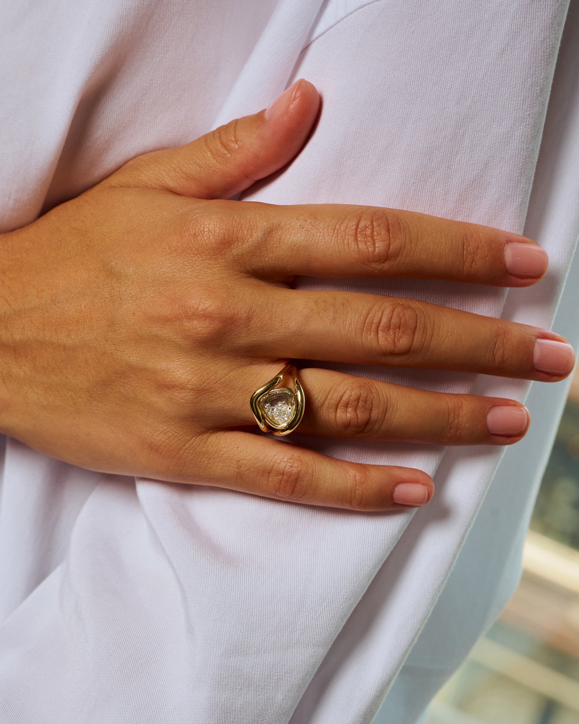 Diamond Cascavel Petite Heart-ish Ring
