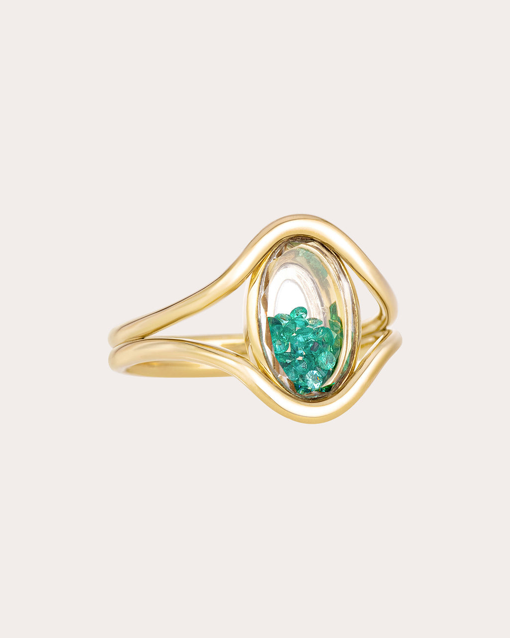 Emerald Cascavel Petite Oval Ring