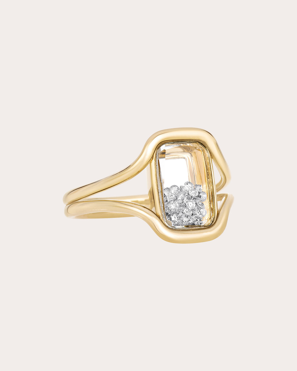 Diamond Cascavel Petite Cushion Ring