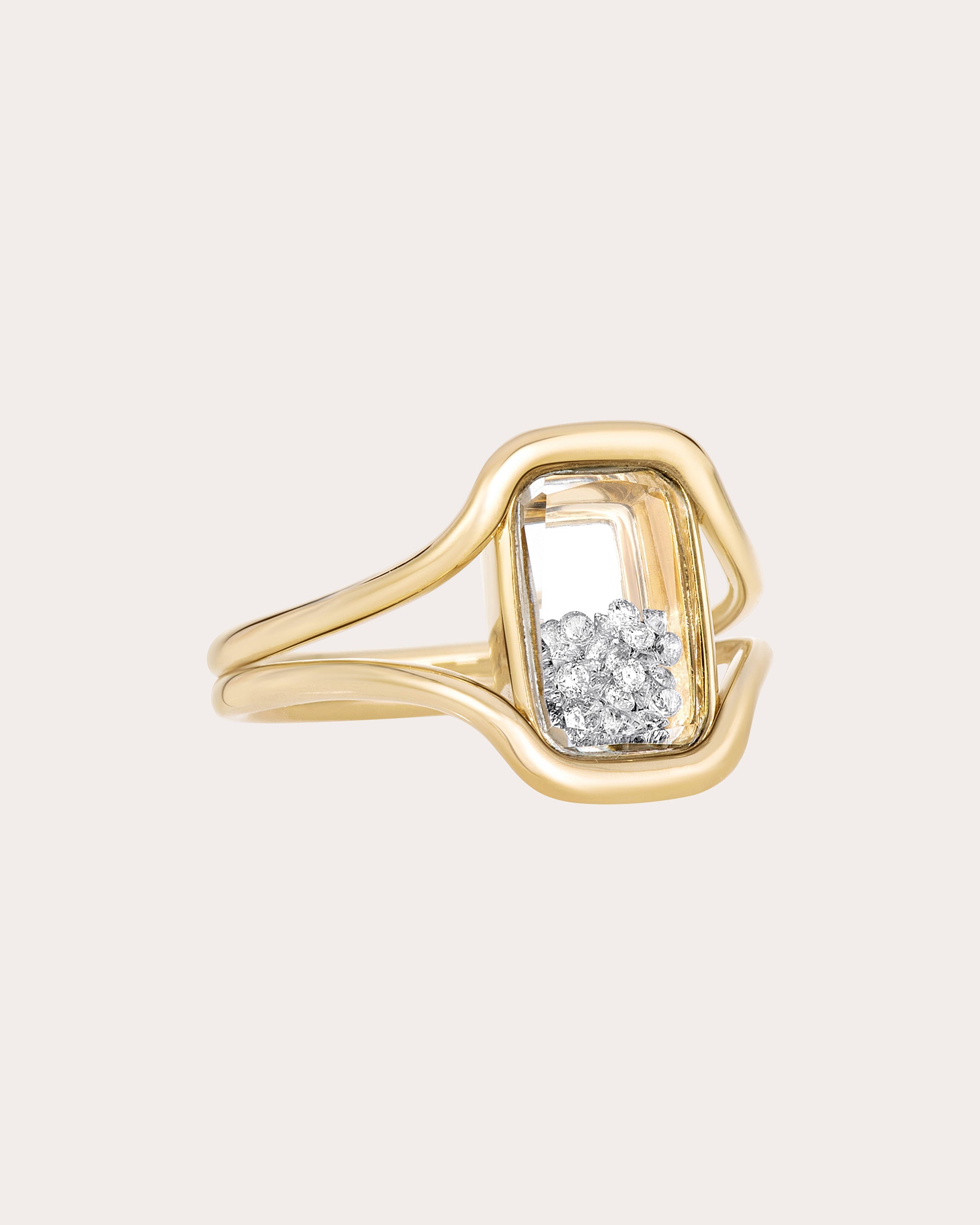 Diamond Cascavel Petite Cushion Ring