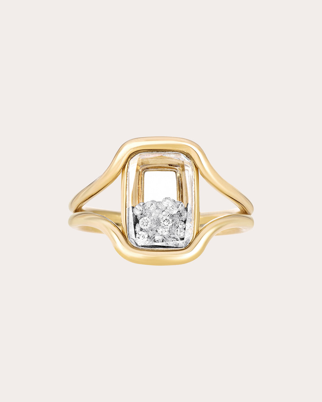 Diamond Cascavel Petite Cushion Ring