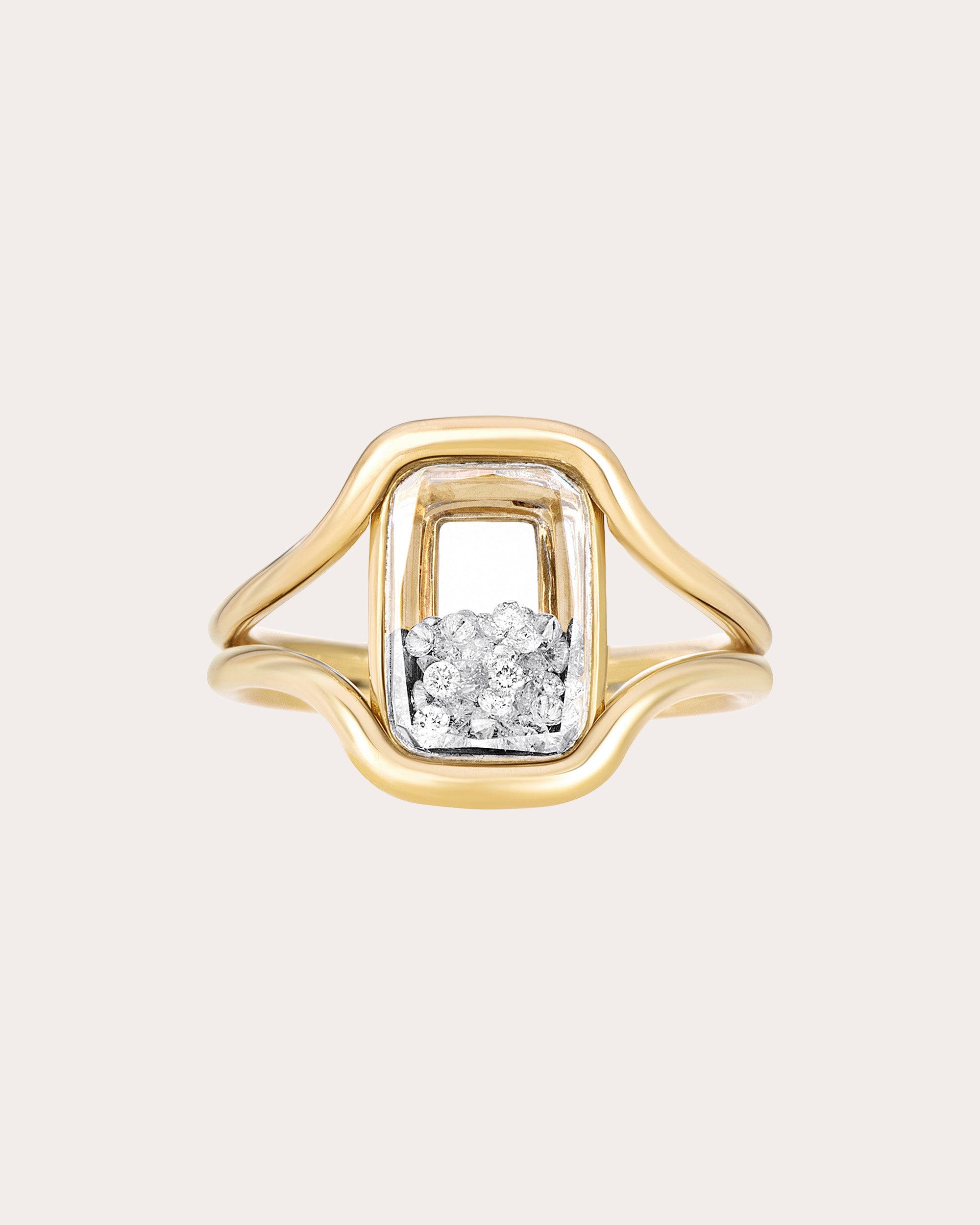 Diamond Cascavel Petite Cushion Ring