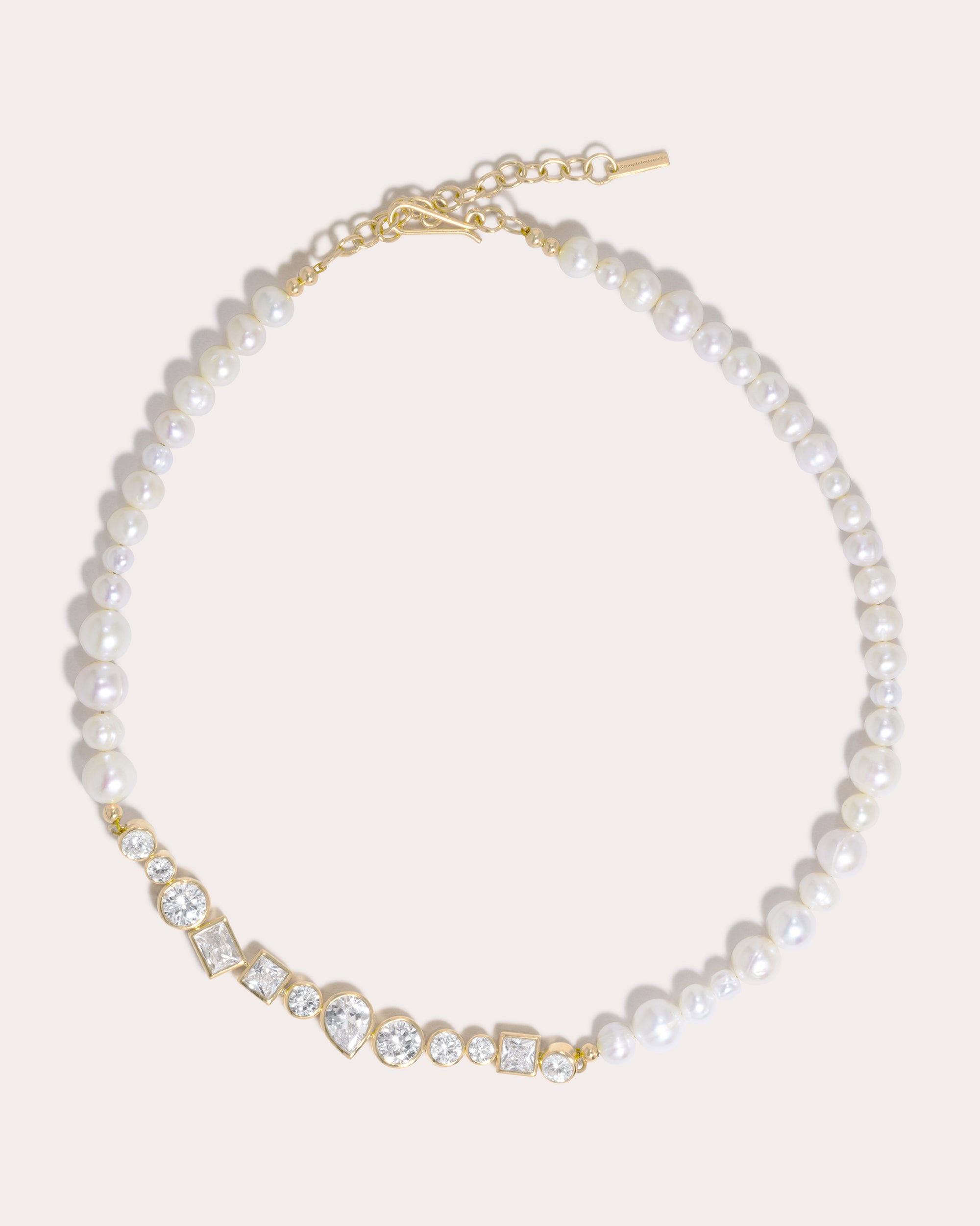 Freshwater Pearl & Cubic Zirconia Necklace