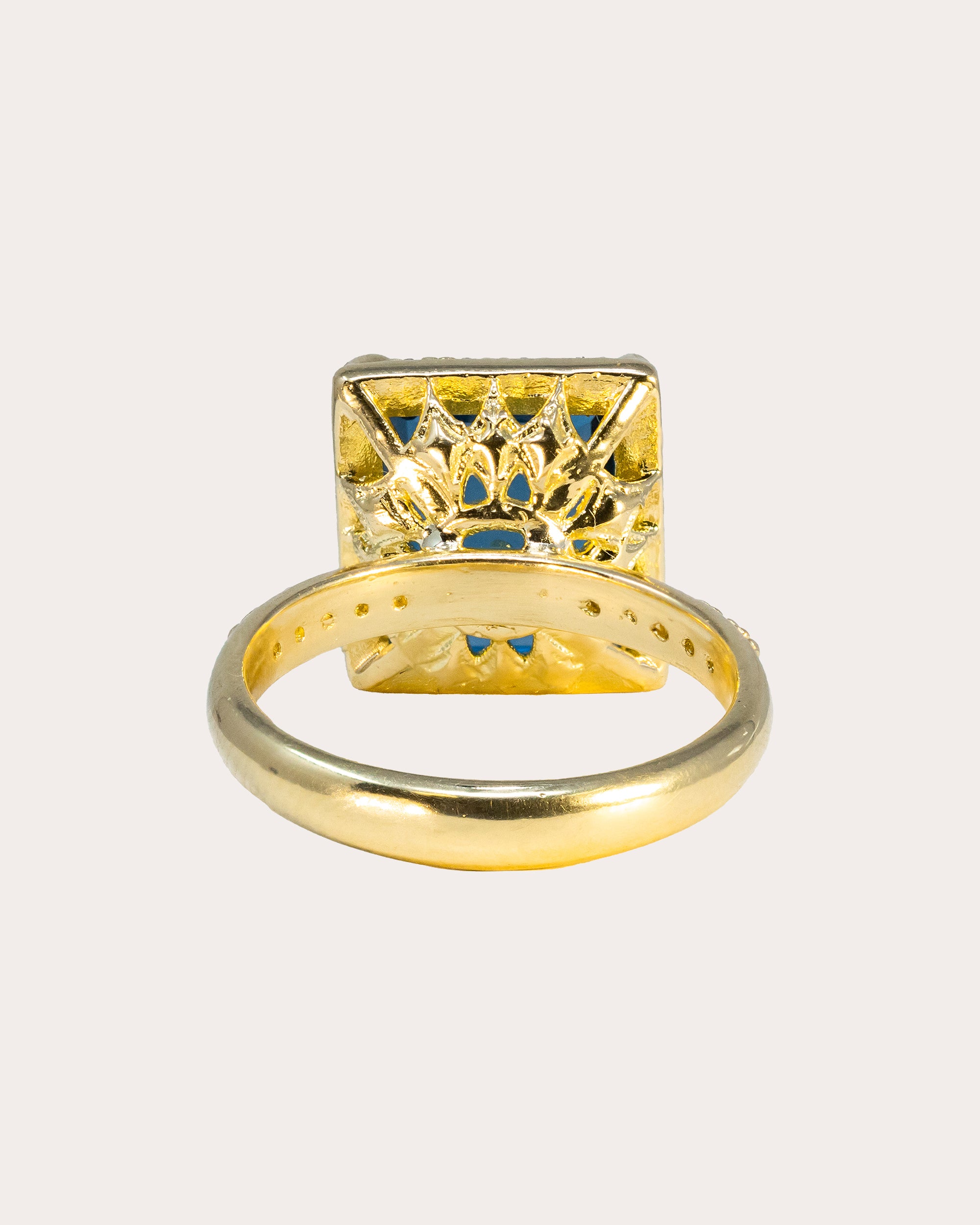 18K Gold Topaz and Diamond Ring
