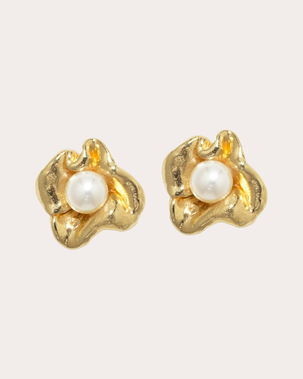 Unity 18K Gold-Plated Silver and Freshwater Pearl Stud Earrings
