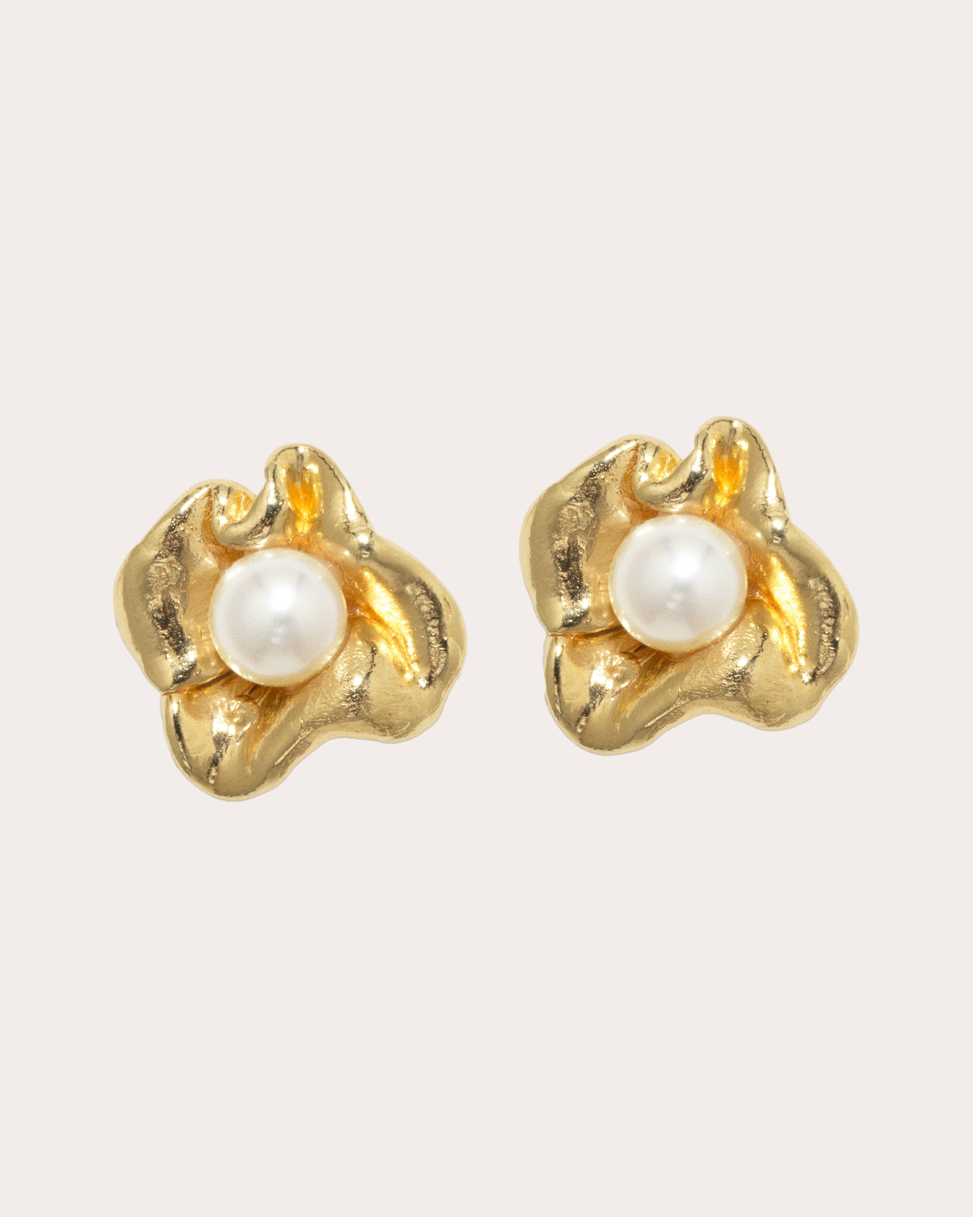 Unity 18K Gold-Plated Silver and Freshwater Pearl Stud Earrings