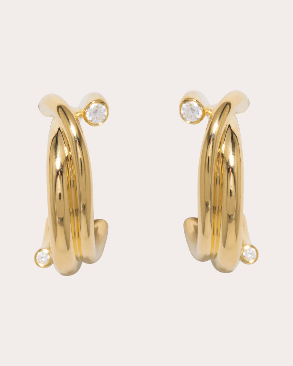 Cubic Zirconia Looped Hoop Earrings