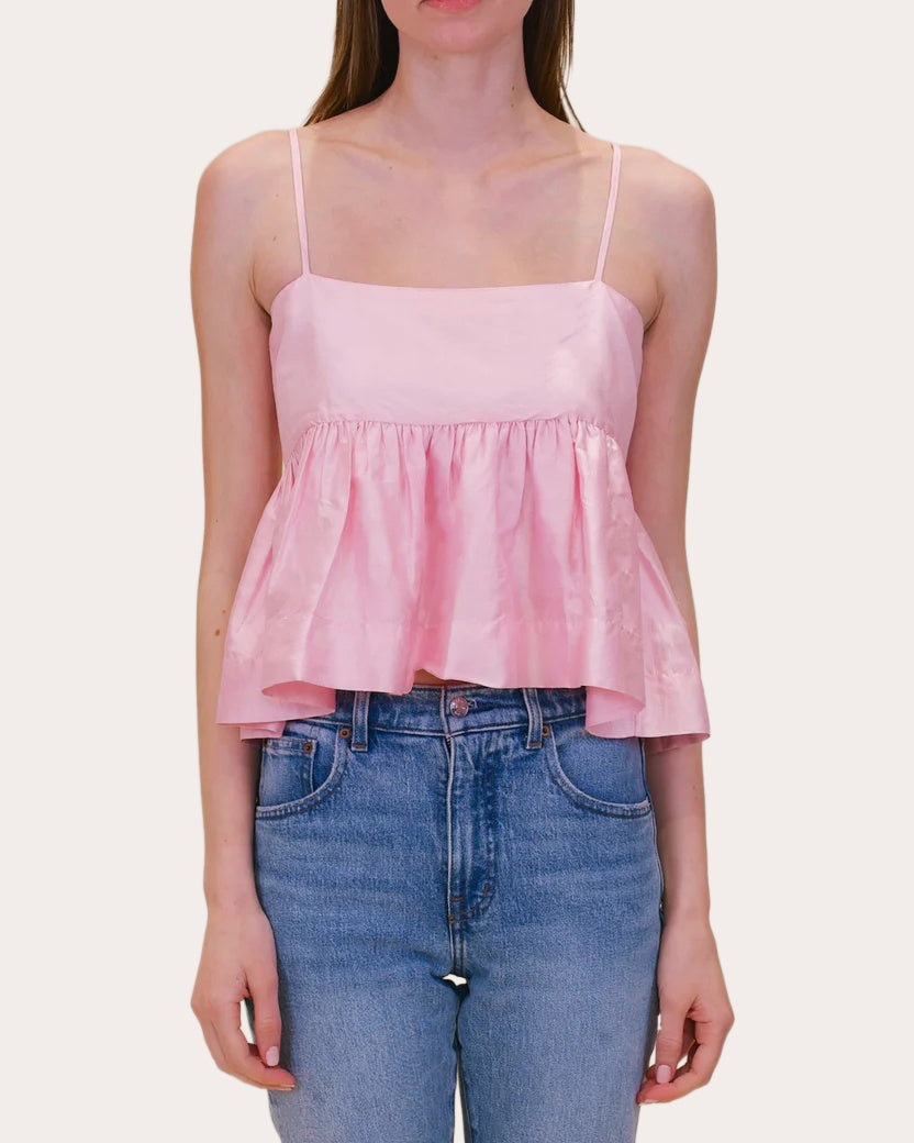 Rachel Taffeta Empire-Waist Top