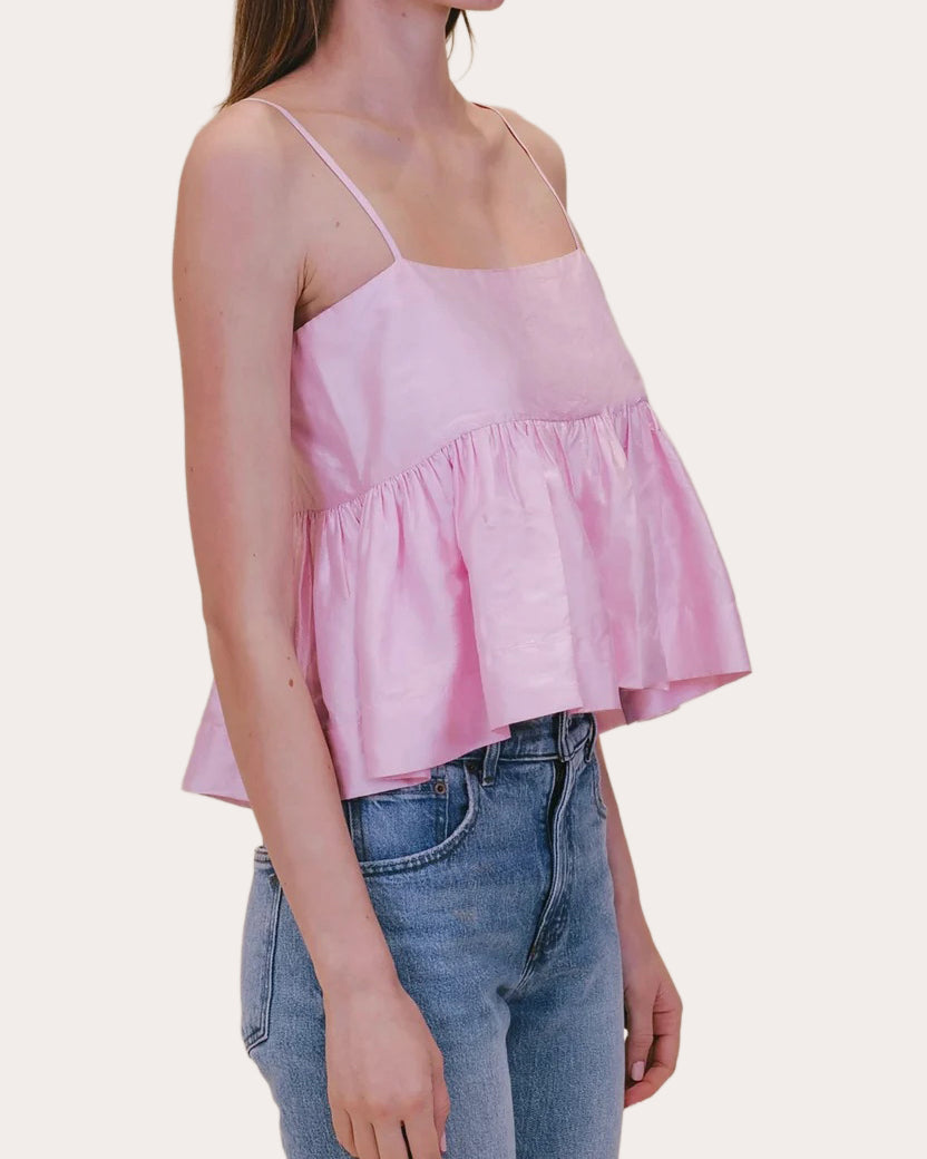 Rachel Taffeta Empire-Waist Top