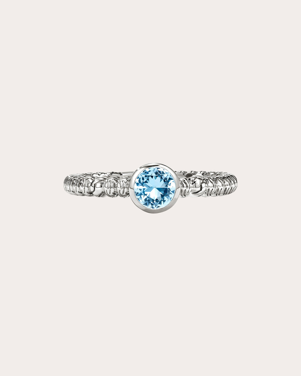 Swiss Blue Topaz Heishi Gem Ring