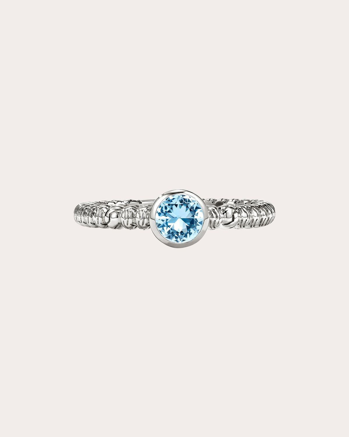 Swiss Blue Topaz Heishi Gem Ring