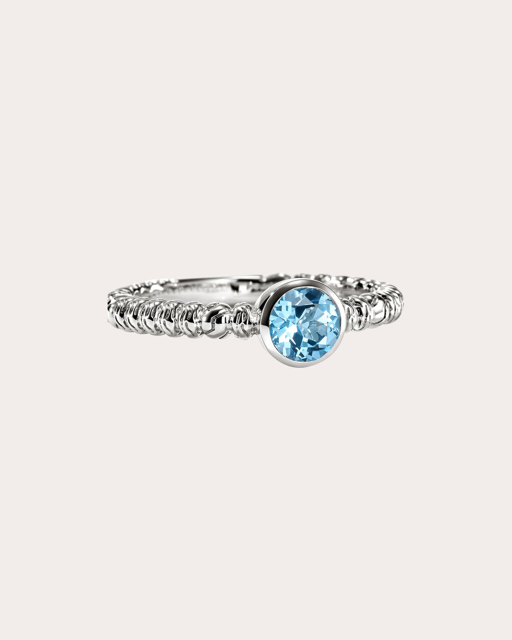 Swiss Blue Topaz Heishi Gem Ring