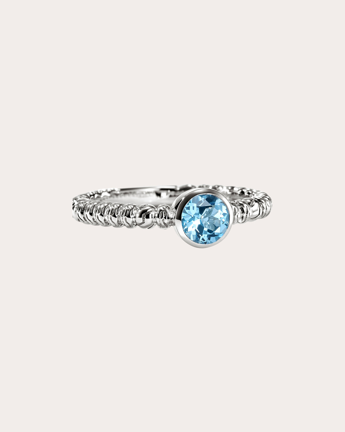 Swiss Blue Topaz Heishi Gem Ring