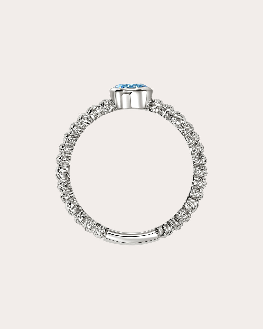 Swiss Blue Topaz Heishi Gem Ring