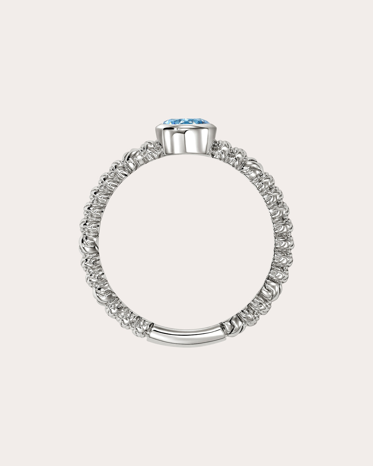 Swiss Blue Topaz Heishi Gem Ring