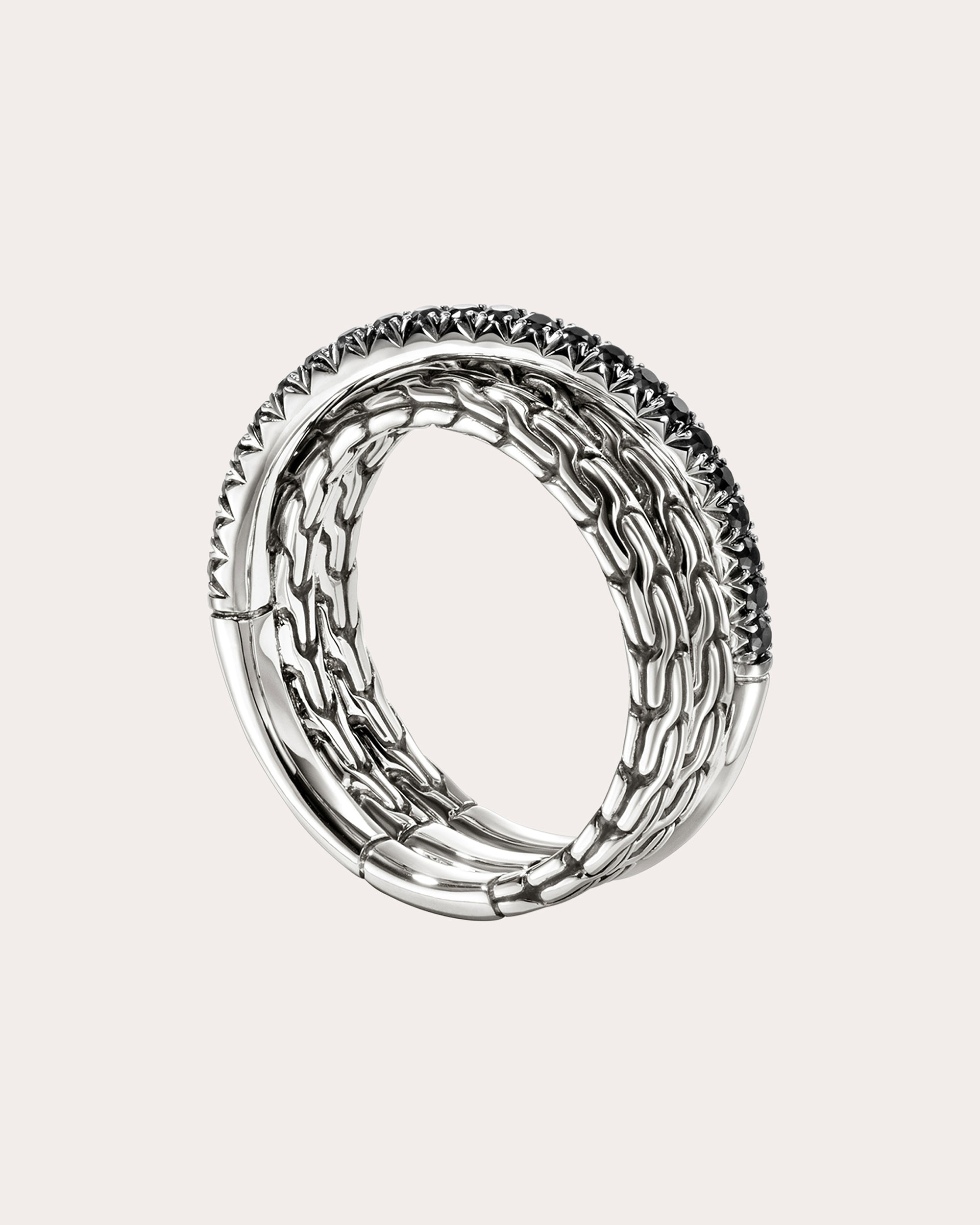 Black Sapphire JH Essential Pavé Crossover Ring