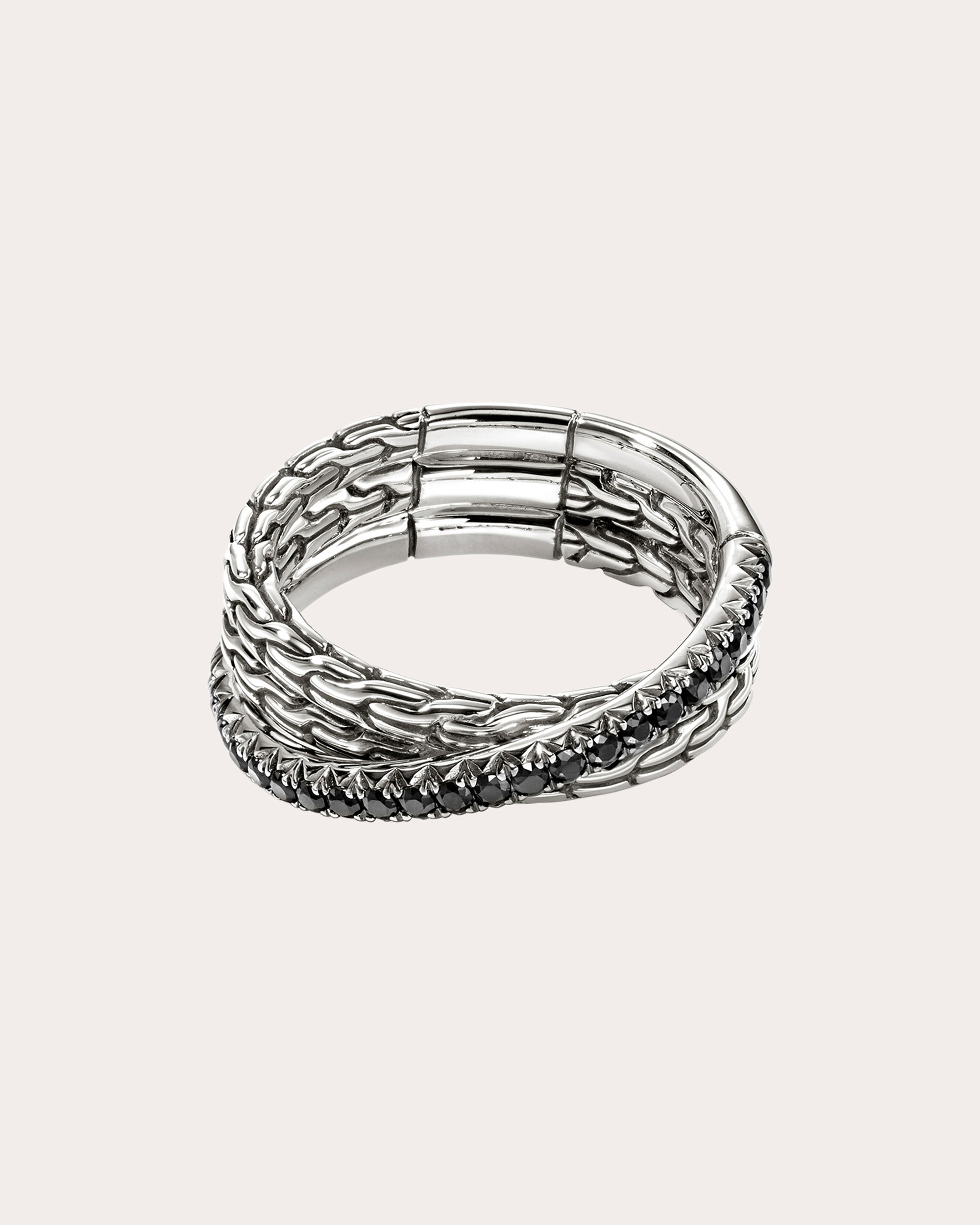Black Sapphire JH Essential Pavé Crossover Ring