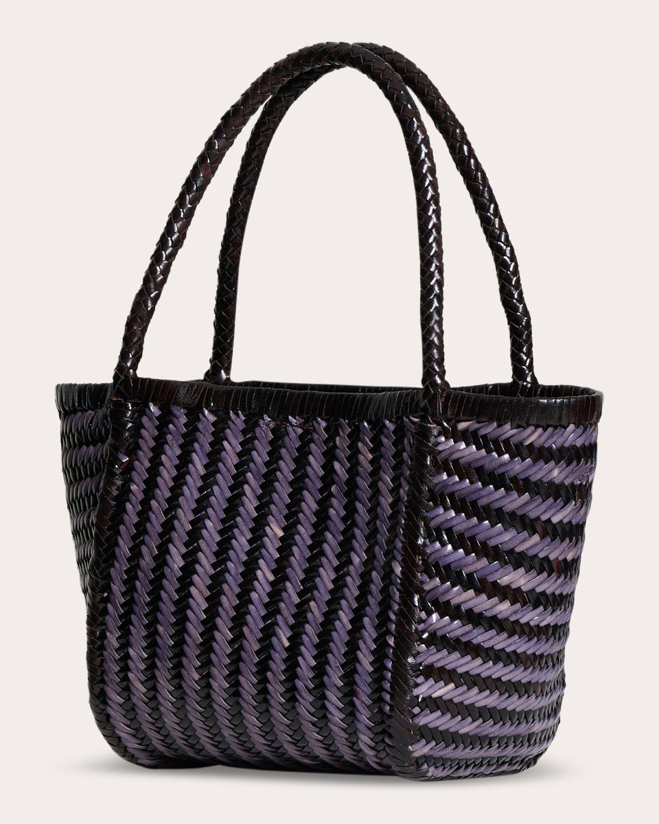 Ruby Stripe Woven Leather Tote Bag