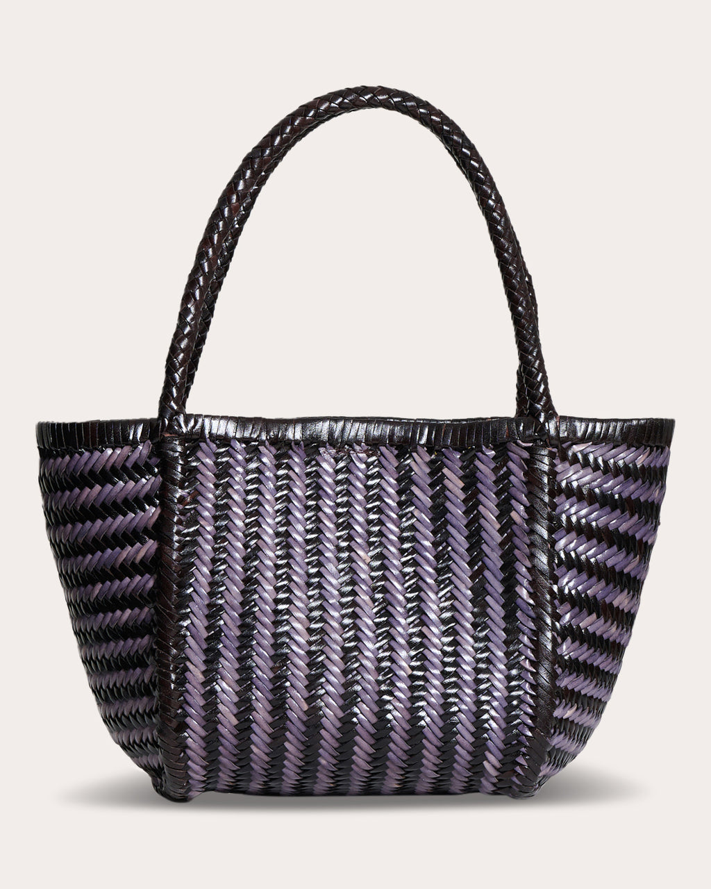 Ruby Stripe Woven Leather Tote Bag