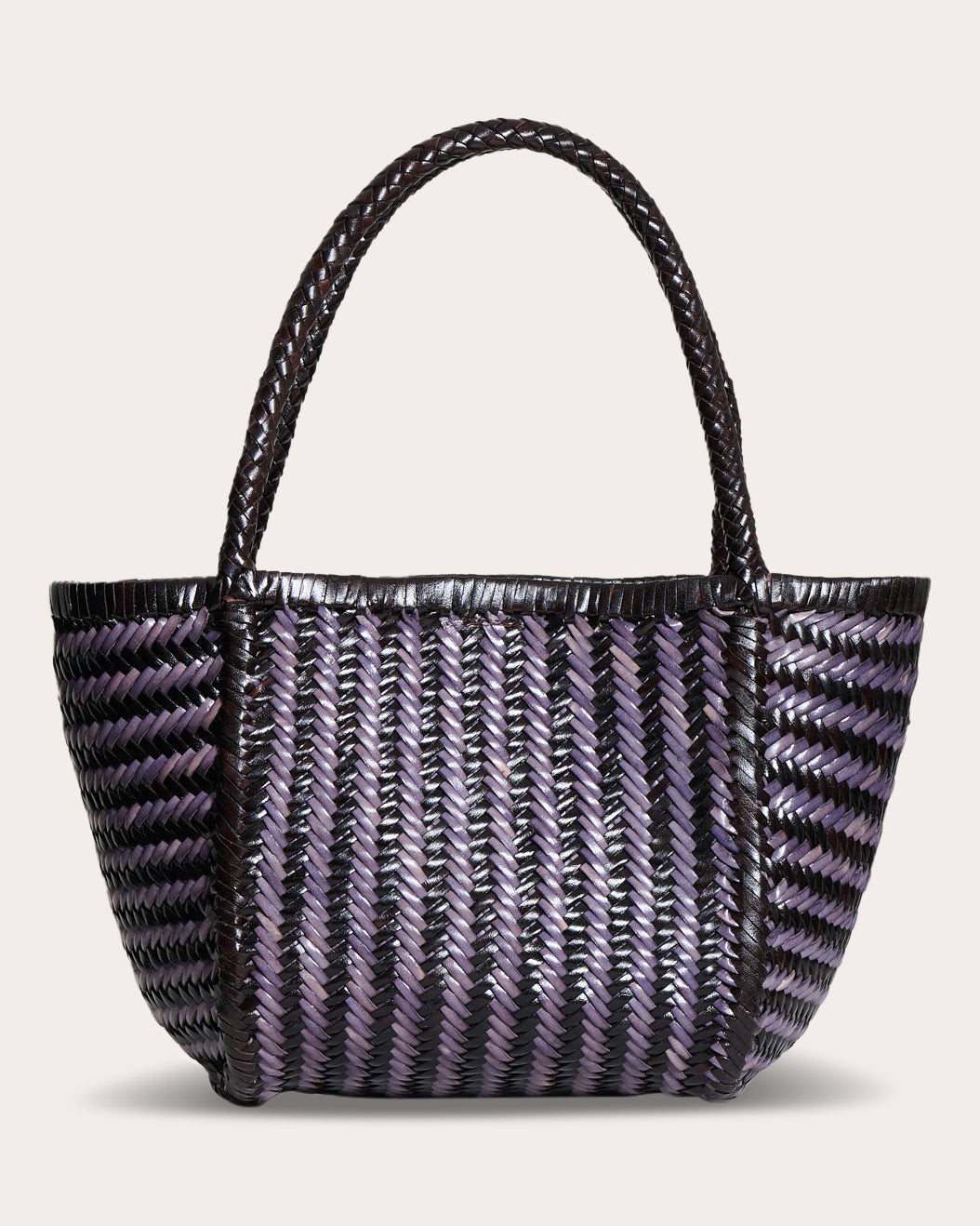 Ruby Stripe Woven Leather Tote Bag