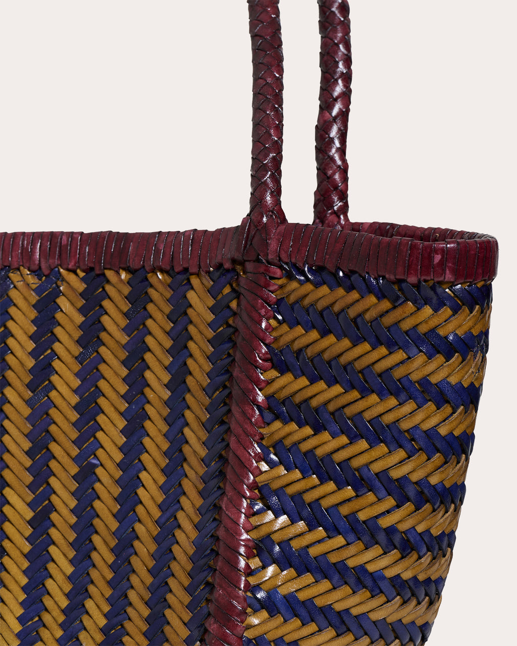 Ruby Stripe Woven Leather Tote Bag