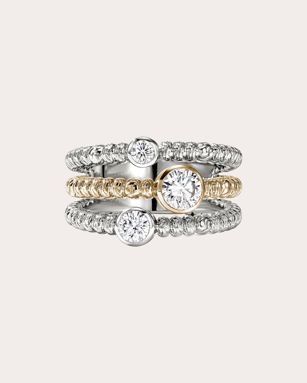 Diamond & Two-Tone JH Lovestruck™ Heishi Ring
