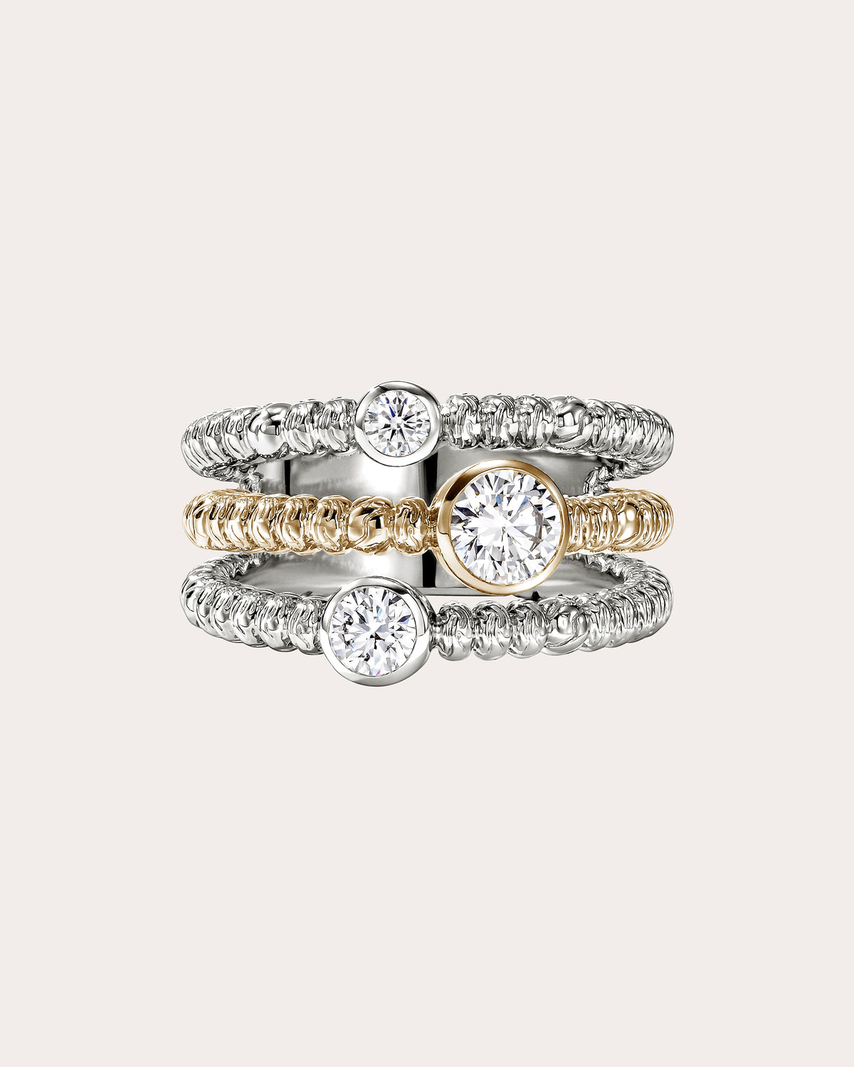 Diamond & Two-Tone JH Lovestruck™ Heishi Ring