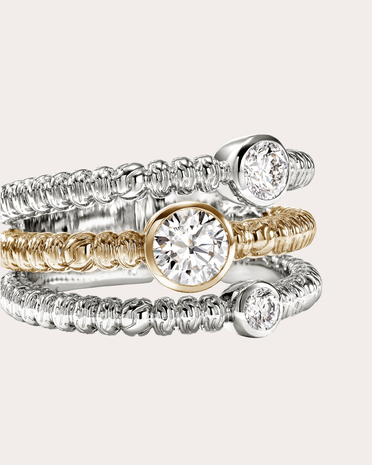 Diamond & Two-Tone JH Lovestruck™ Heishi Ring