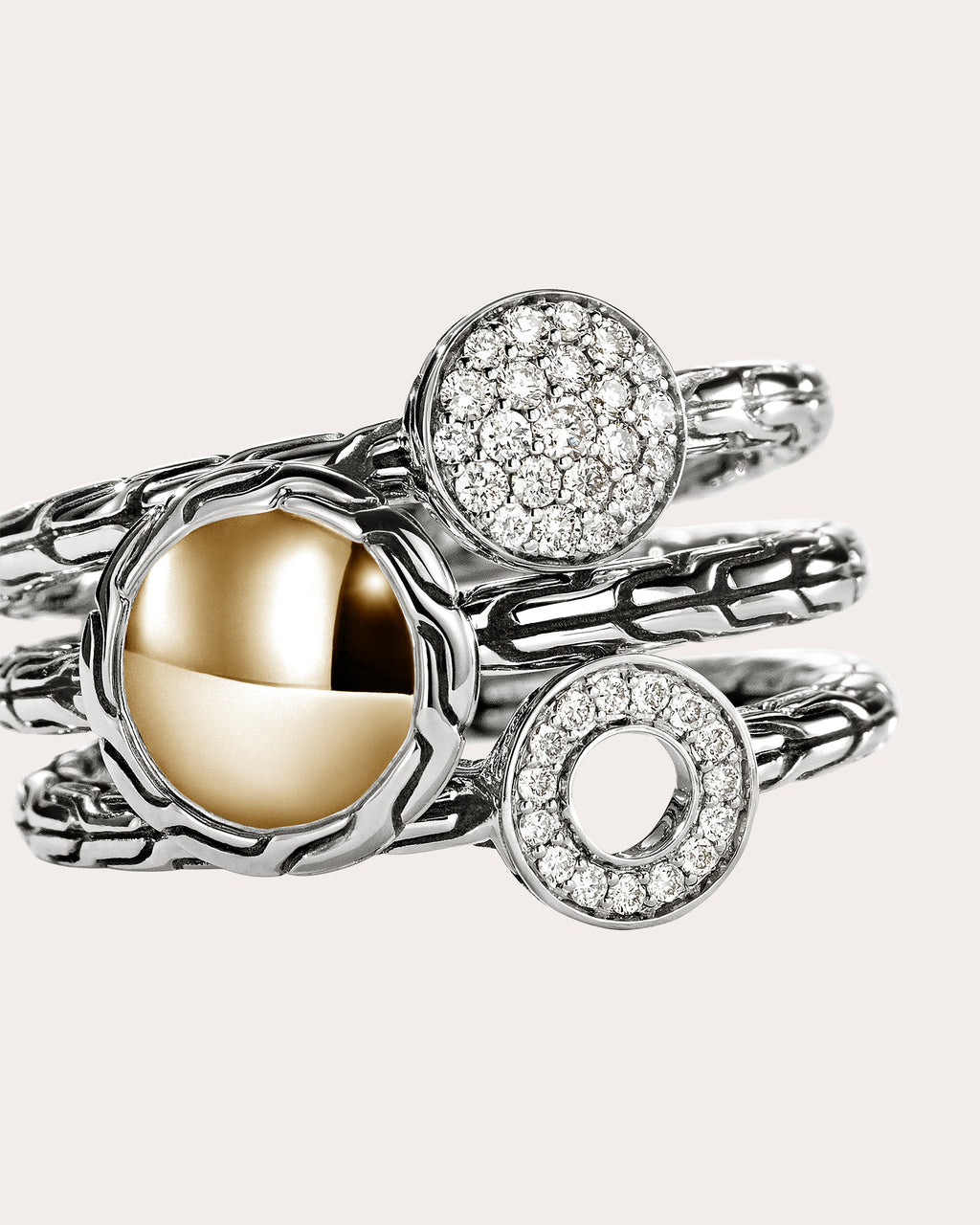 Diamond & Two-Tone JH Essential Stacking Ring