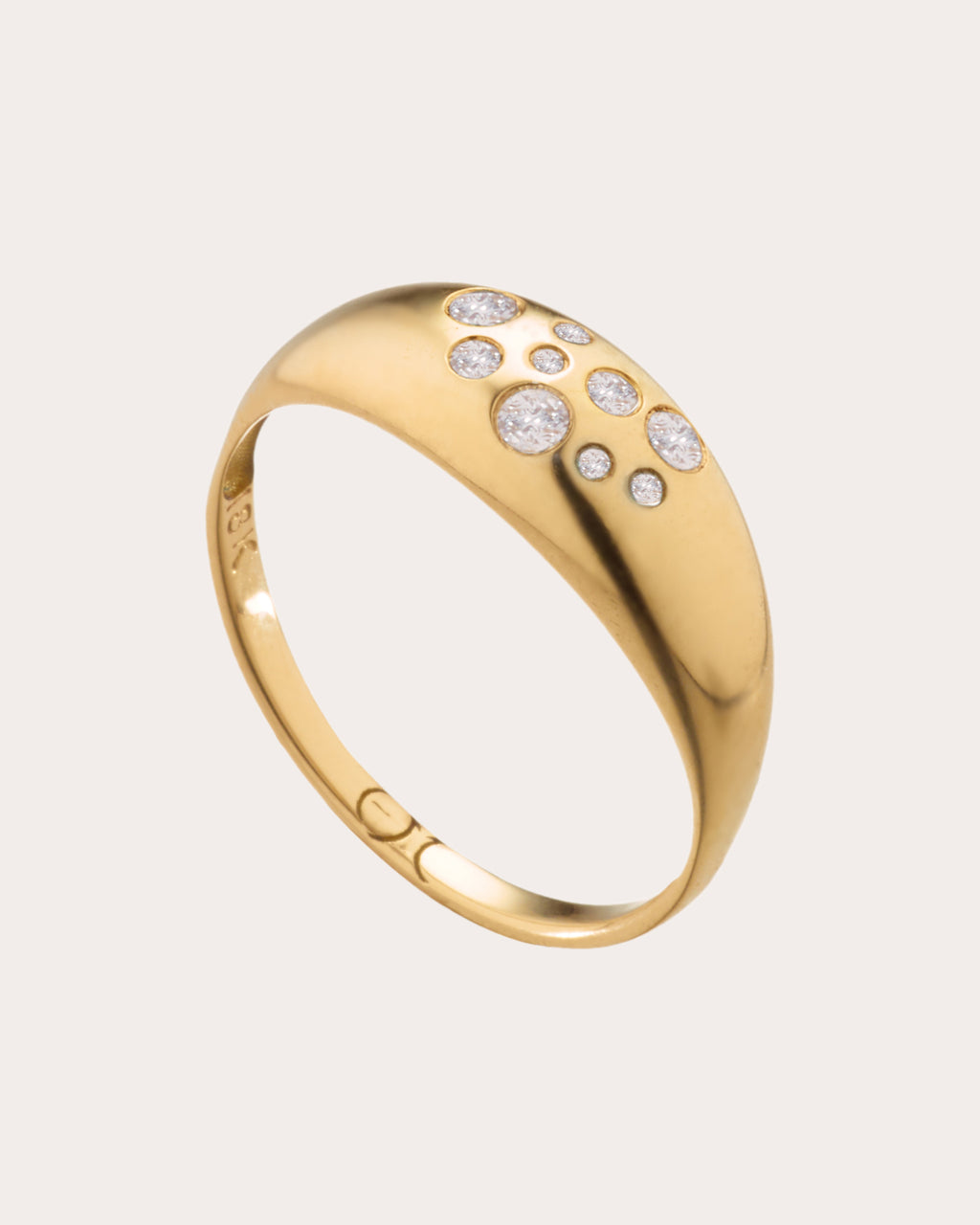 Diamond & 18k Gold Fairy Dust Dome Ring