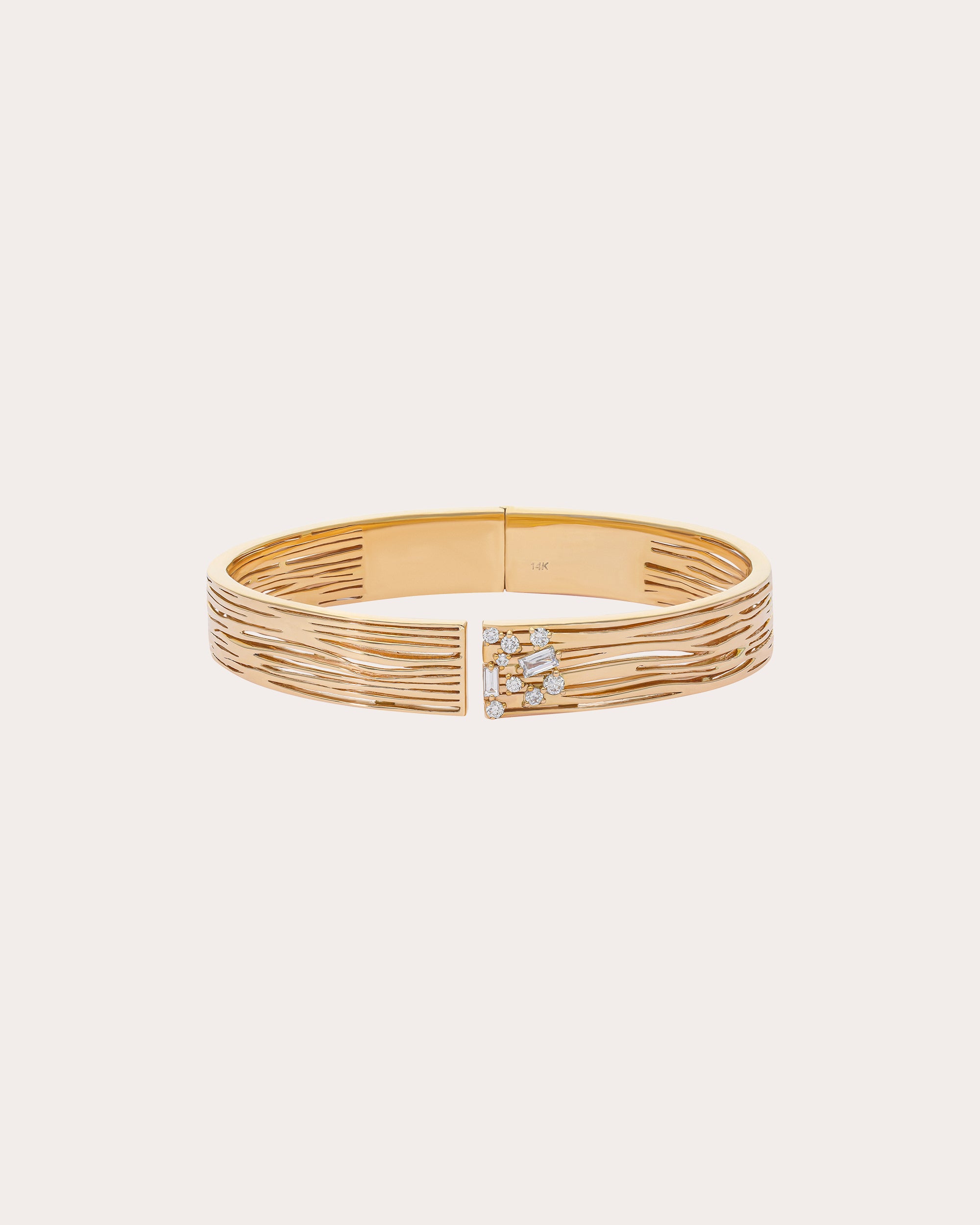 Diamond & 14k Gold Rivulet Soul Cuff Bracelet | Olivela
