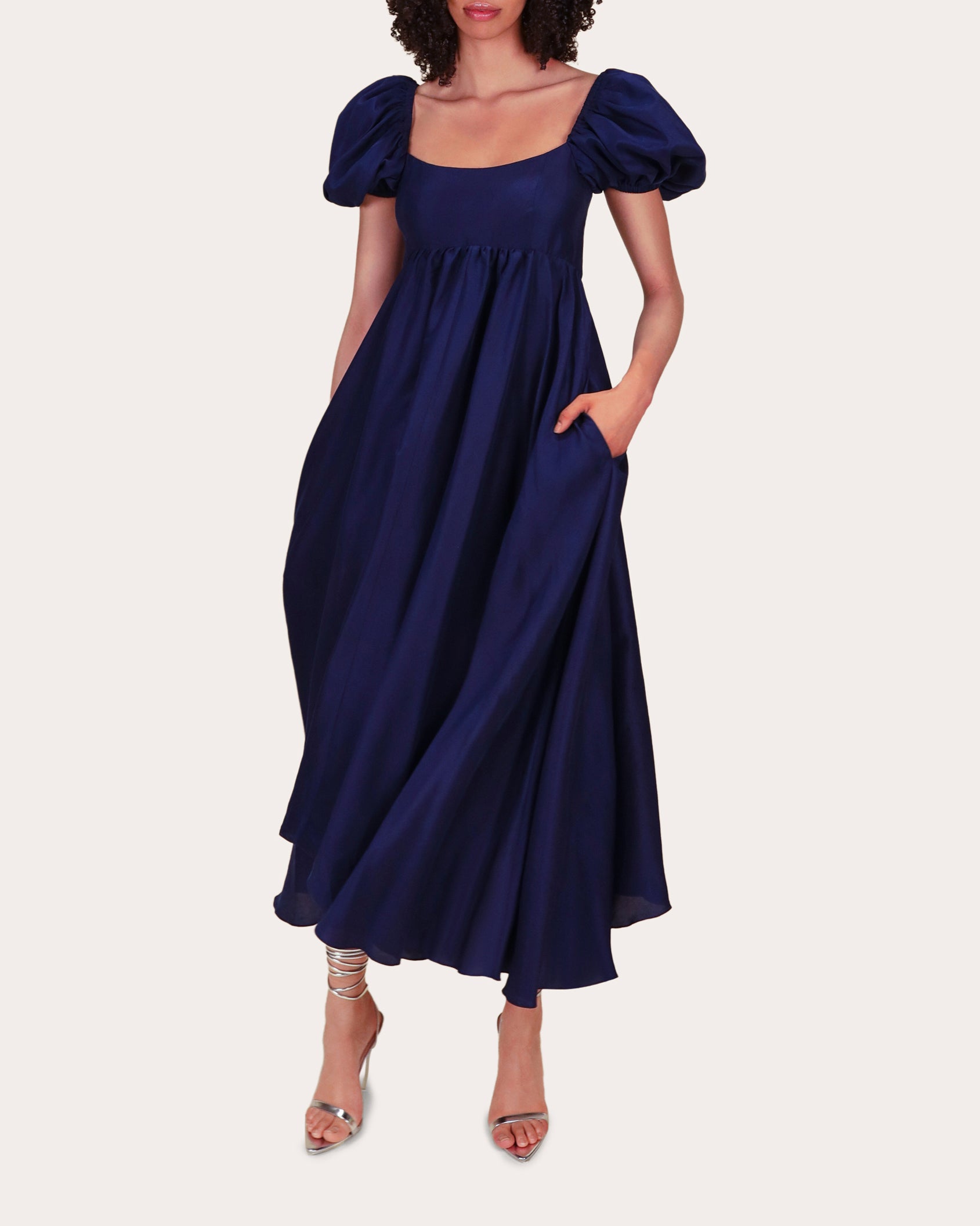 Rory Asymmetric Silk Midi Dress