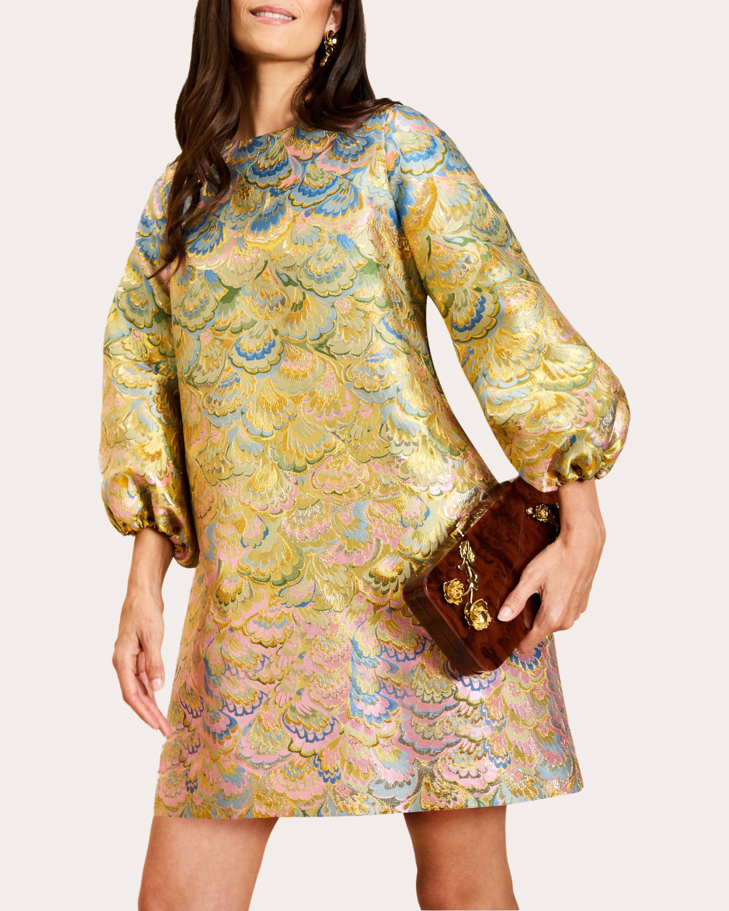 Rosanna Metallic Jacquard Mini Dress