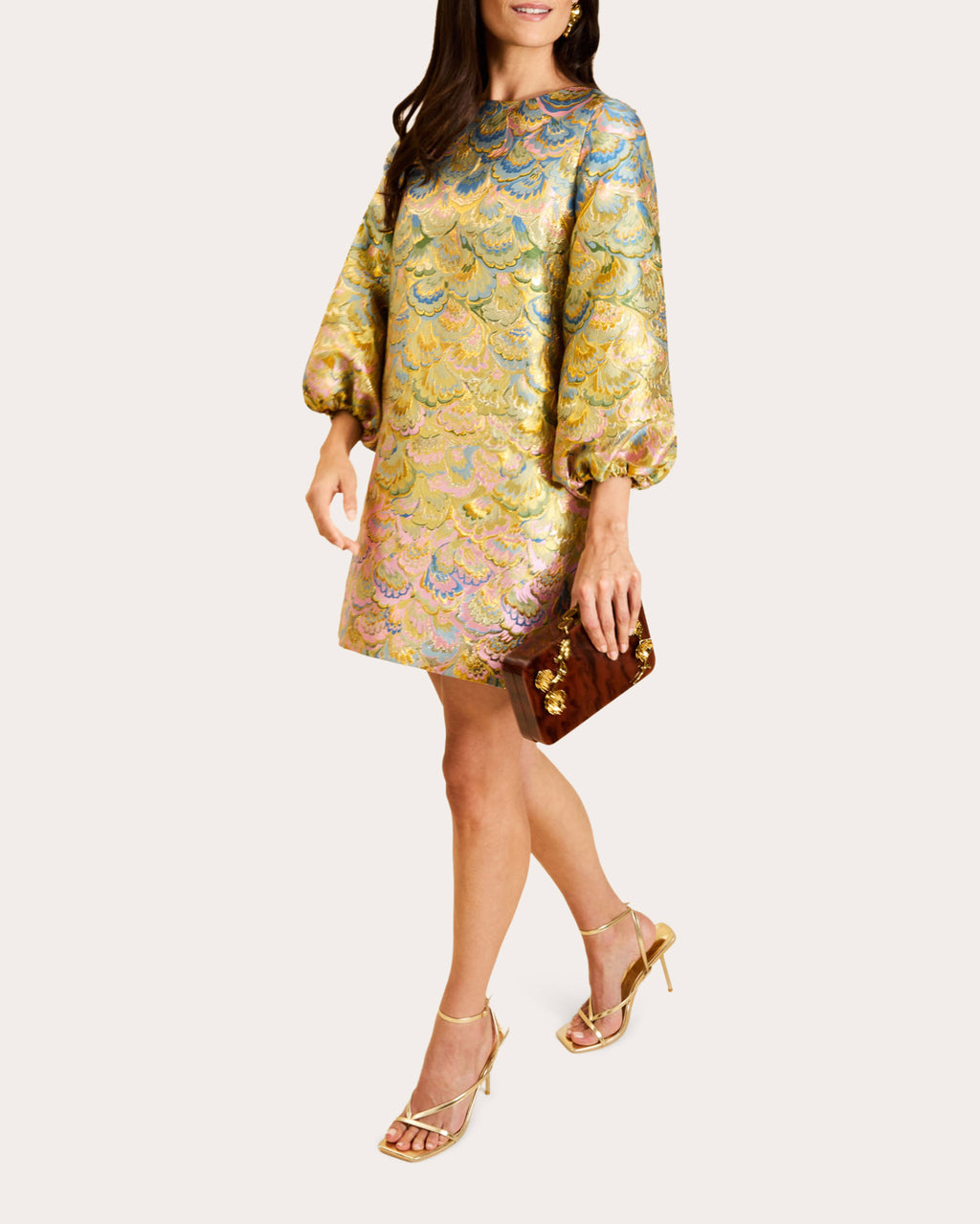 Rosanna Metallic Jacquard Mini Dress