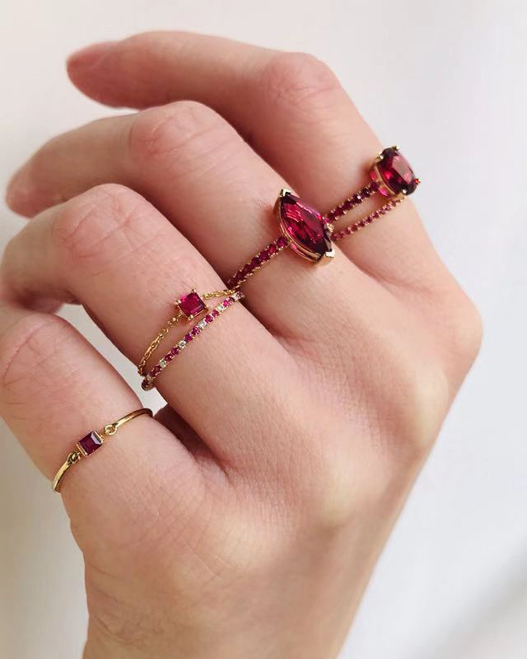 Ruby & Diamond Candy Stripe Infinite Ring
