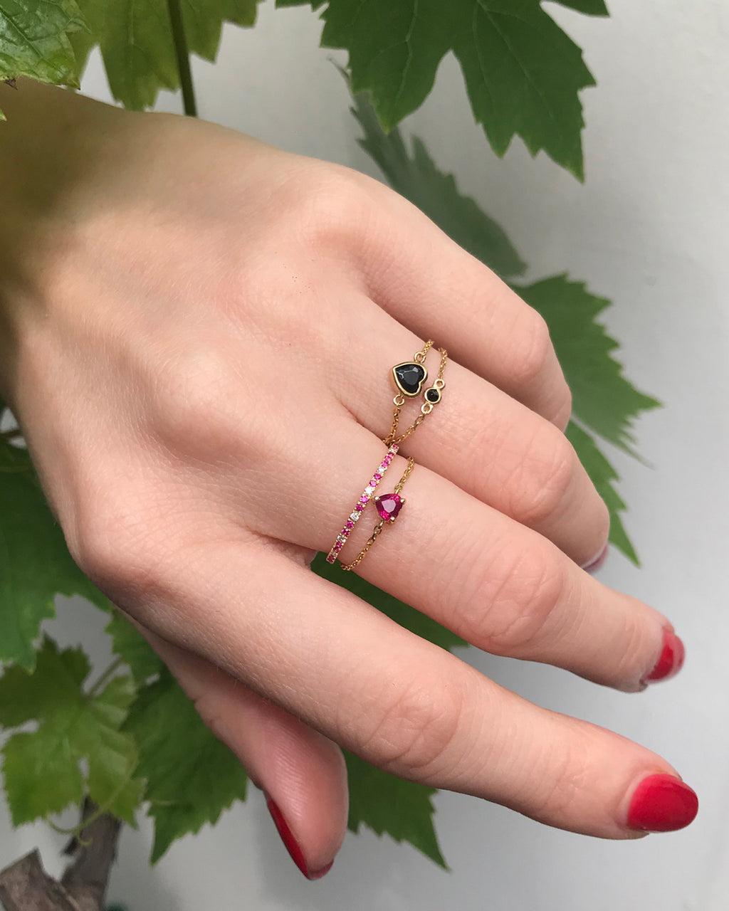 Ruby & Diamond Candy Stripe Infinite Ring