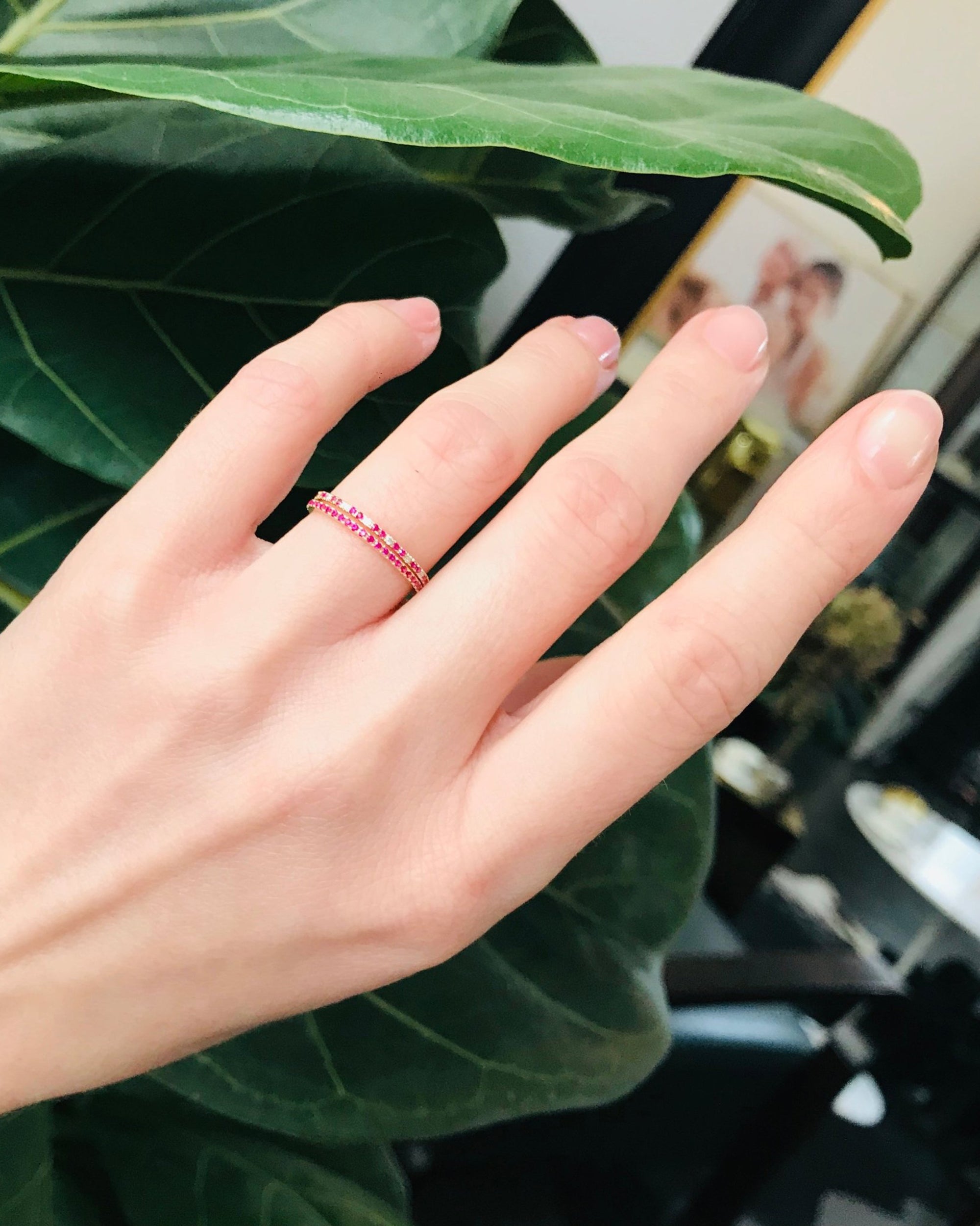 Ruby & Diamond Candy Stripe Infinite Ring
