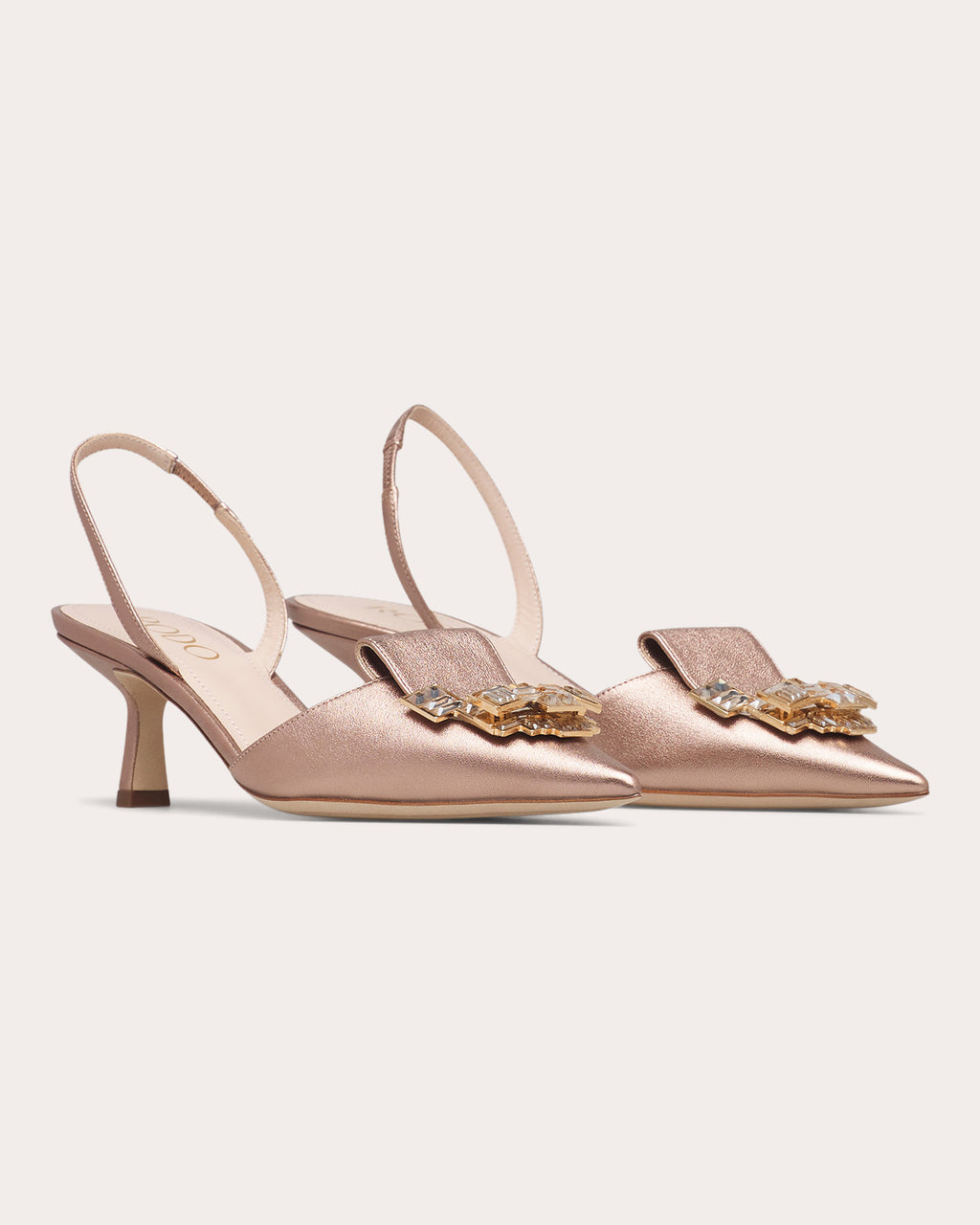 Dafne 55 Crystal Leather Slingback