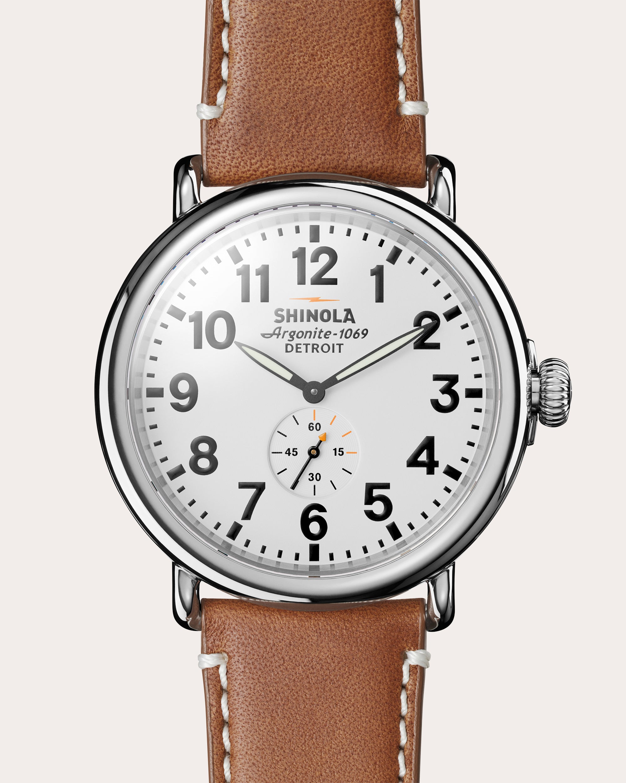 Men's Runwell 47mm Stainless Steel and Leather Watch