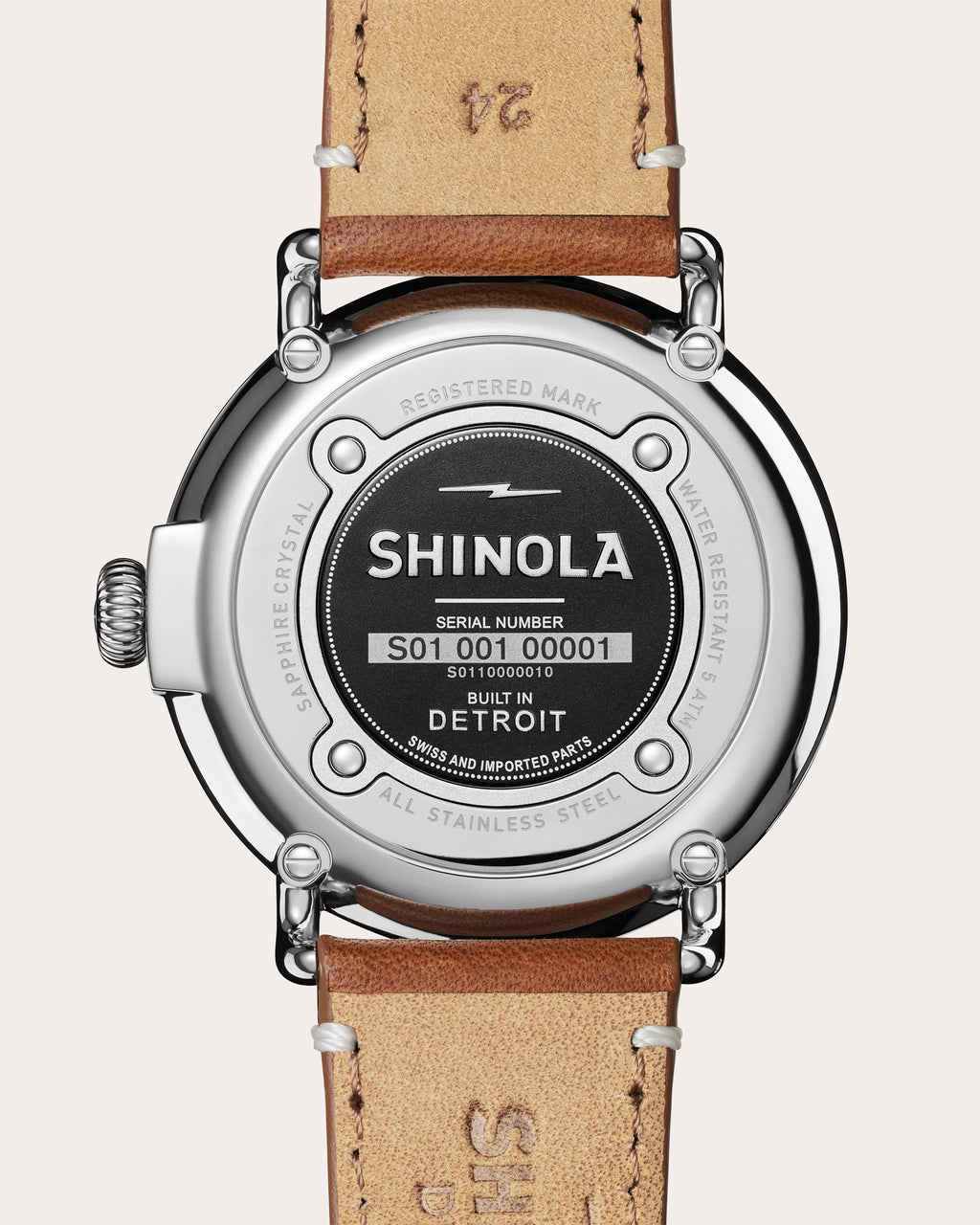 Men's Runwell 47mm Stainless Steel and Leather Watch
