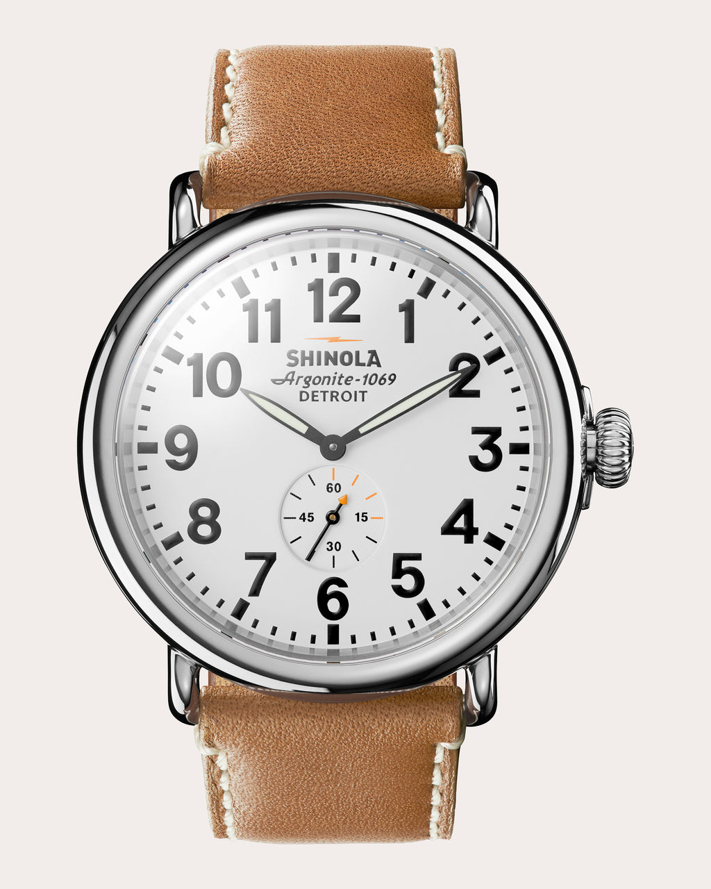 Men's Runwell 47mm Sub-Second Leather-Strap Watch