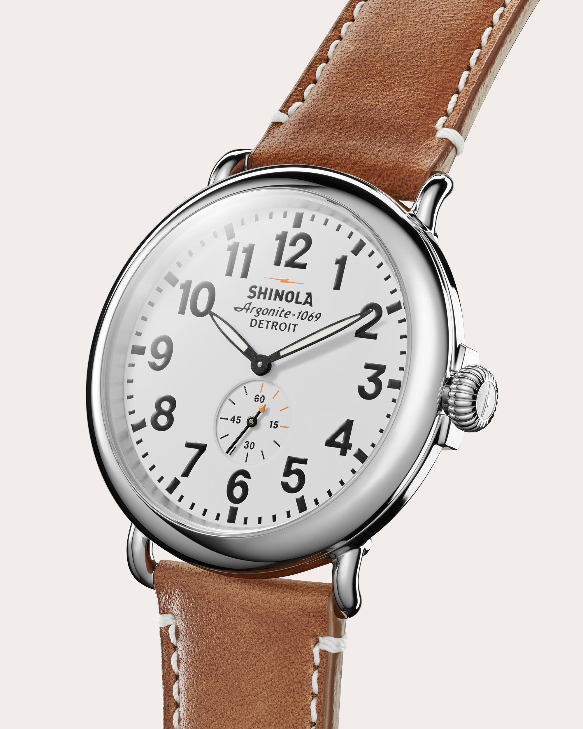 Men's Runwell 47mm Stainless Steel and Leather Watch